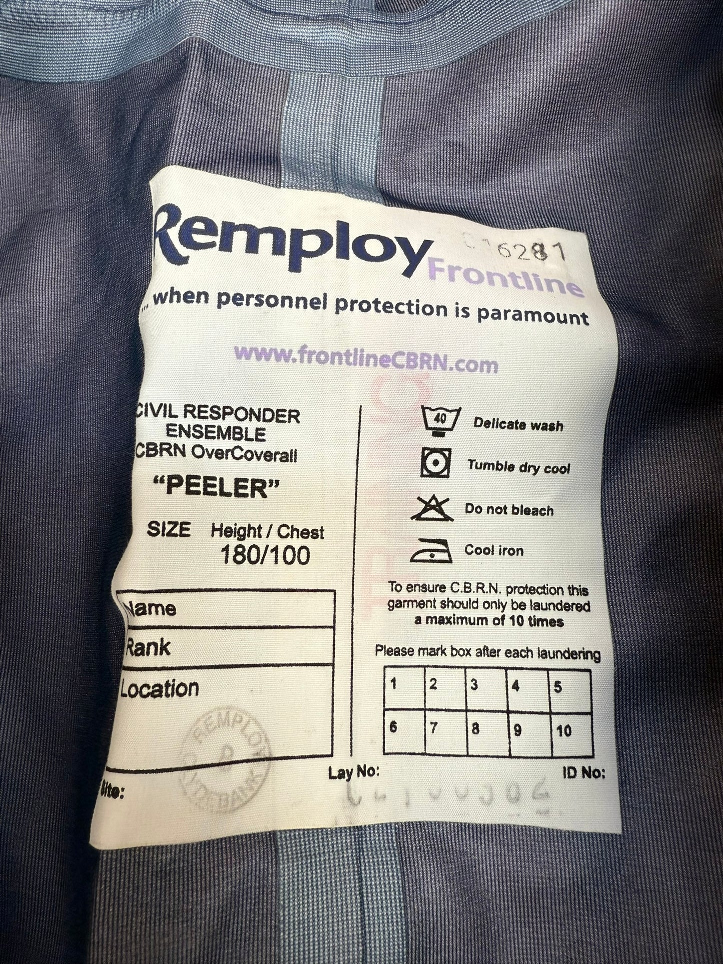 Ex Police Orange Remploy CBRN Peeler Waterproof Coverall Overall Suit 180/100