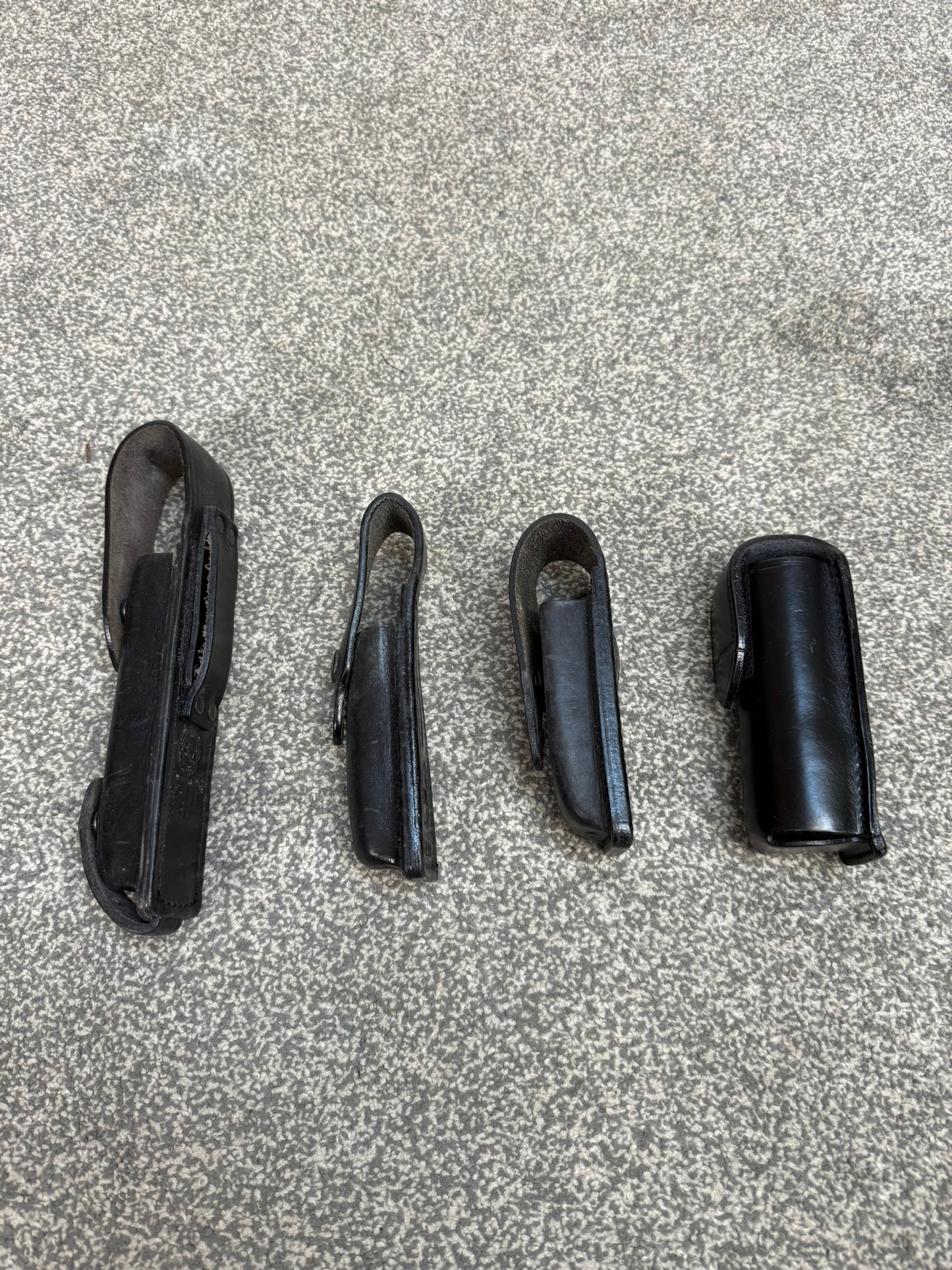 4x Ex Police PWL Leather Pouches Belt Pouch JOB LOT Airsoft