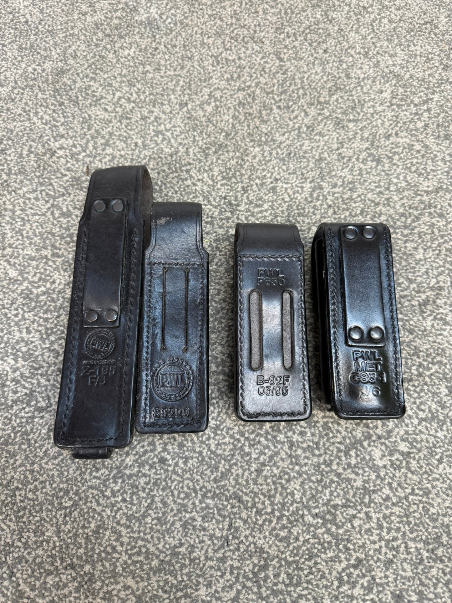4x Ex Police PWL Leather Pouches Belt Pouch JOB LOT Airsoft