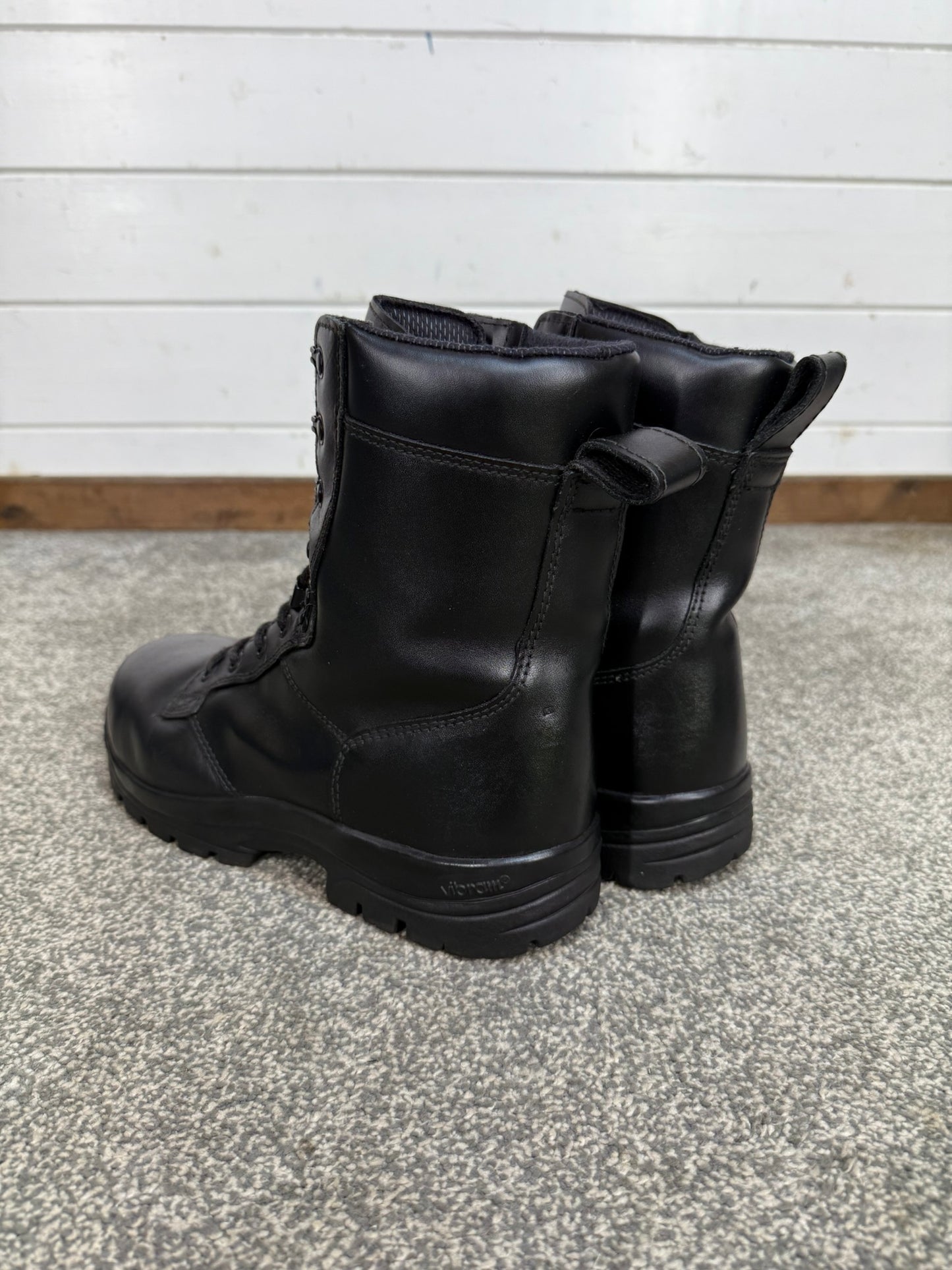Ex Police Magnum Elite Shield Combat Boots Black Leather UK 8 Security Work Boot