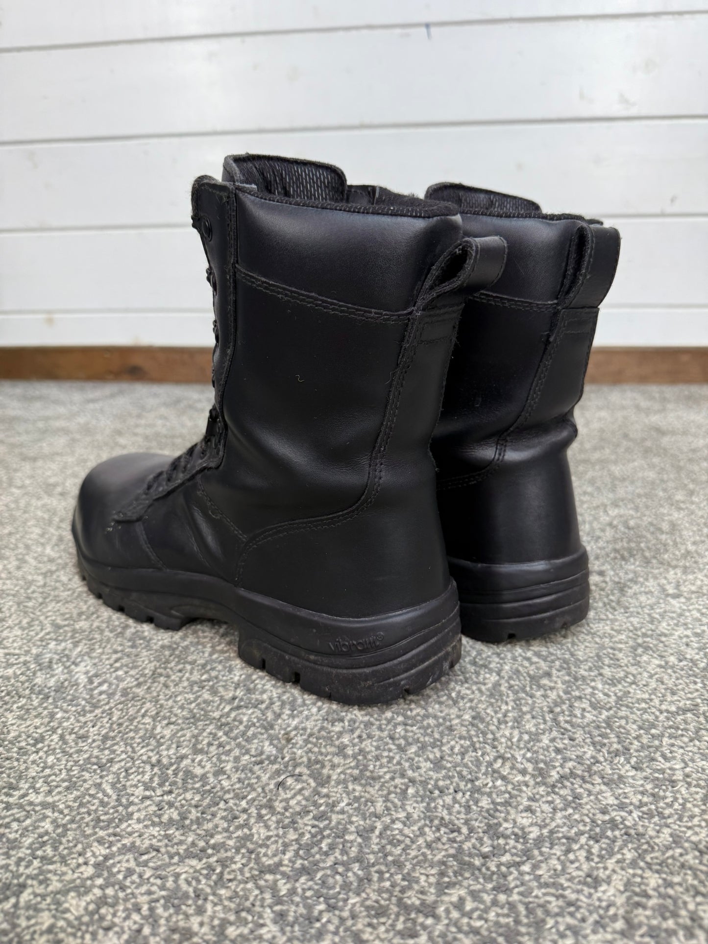 Ex Police Magnum Elite Shield Combat Boots Black Leather UK 8 Security Work Boot