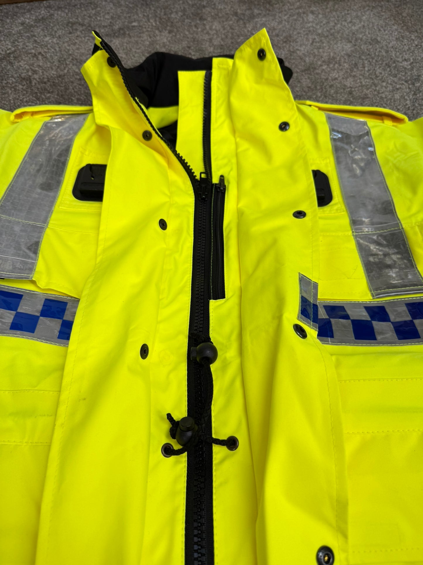 Ex Police Hi-Vis Waterproof Jacket Model 9 Quilted Liner Horse Riding Security Outdoor With Klickfast