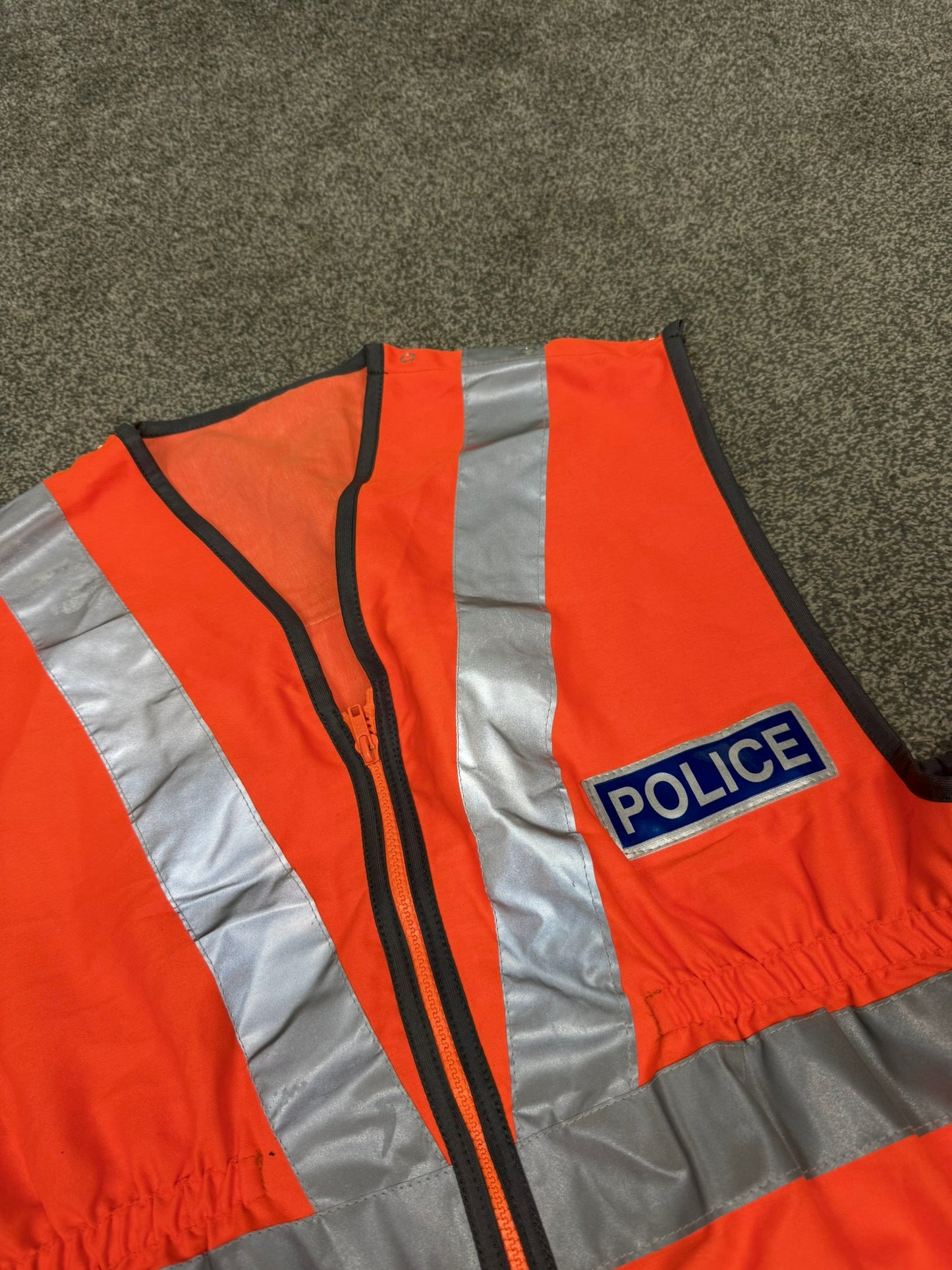 Ex Police Orange Hi Vis Vest Waistcoat BADGED TV Film Display Collector
