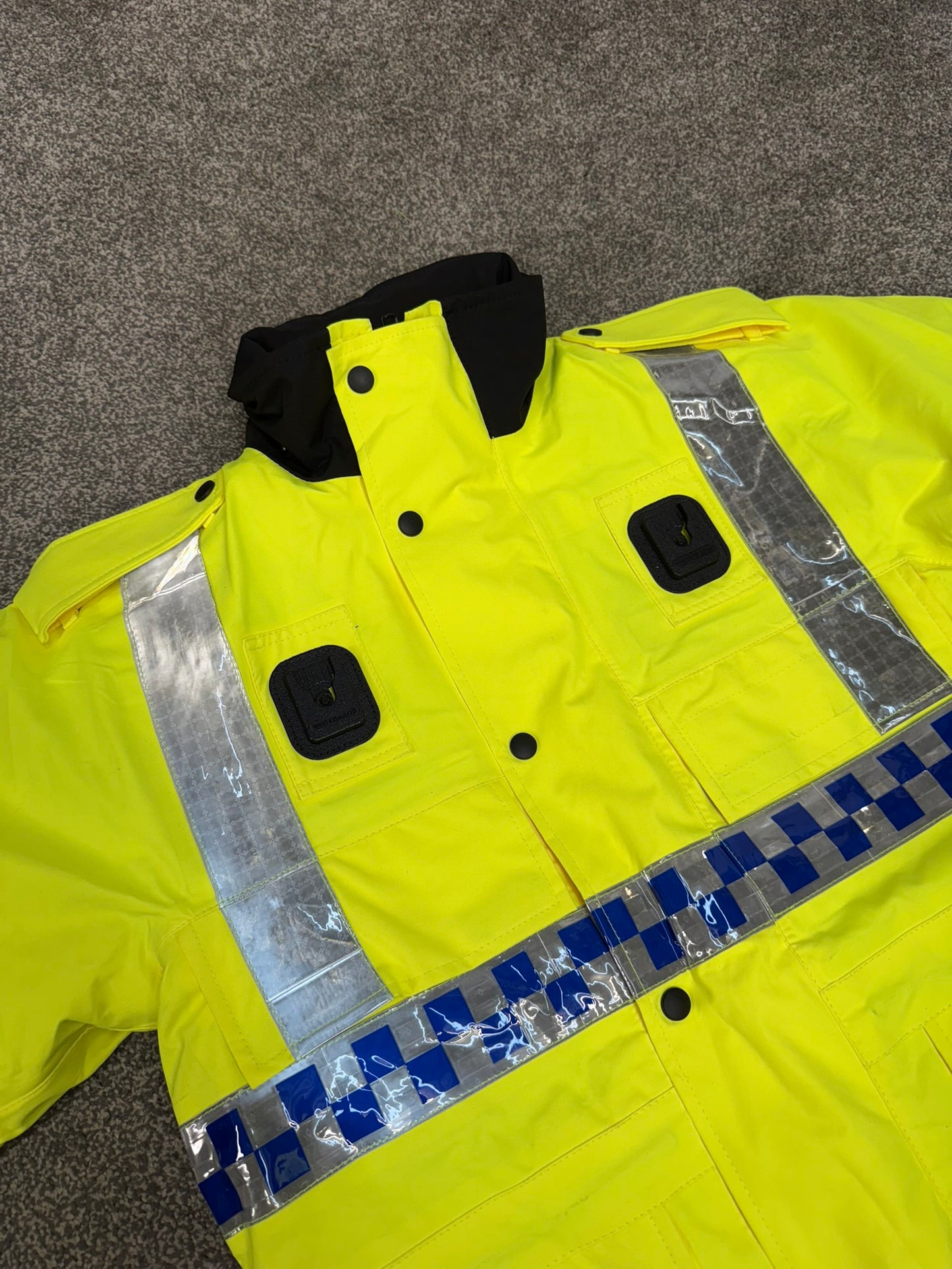 Ex Police Hi-Vis Waterproof Jacket Model 9 Quilted Liner Horse Riding Security Outdoor With Klickfast