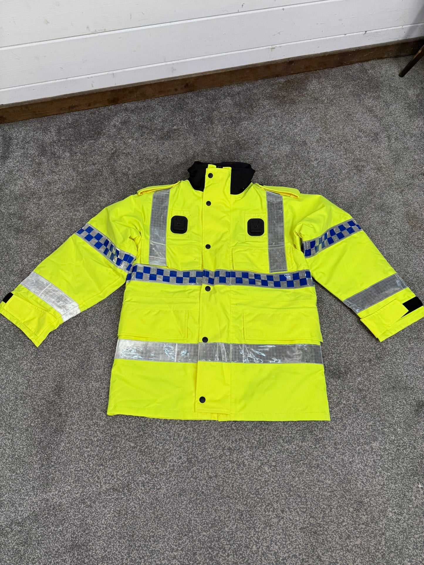 Ex Police Hi-Vis Waterproof Jacket Model 9 Quilted Liner Horse Riding Security Outdoor With Klickfast