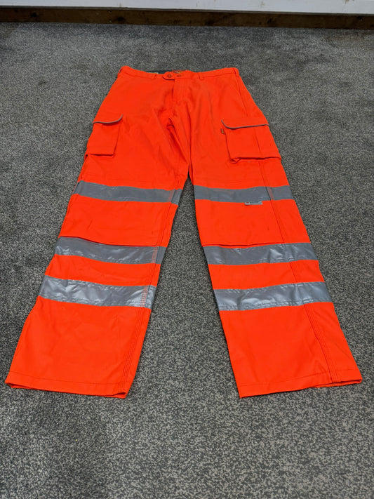 BSEEN Orange Hi Vis Polycotton Work Trousers 34"