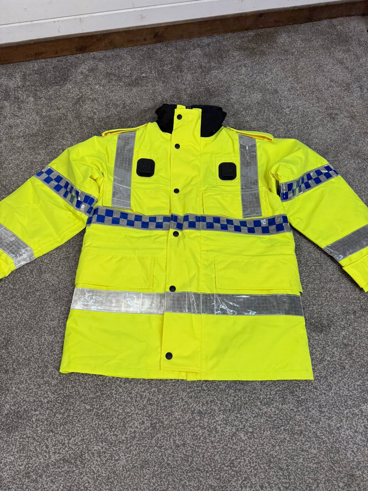 Ex Police Hi-Vis Waterproof Jacket Model 9 Quilted Liner Horse Riding Security Outdoor With Klickfast