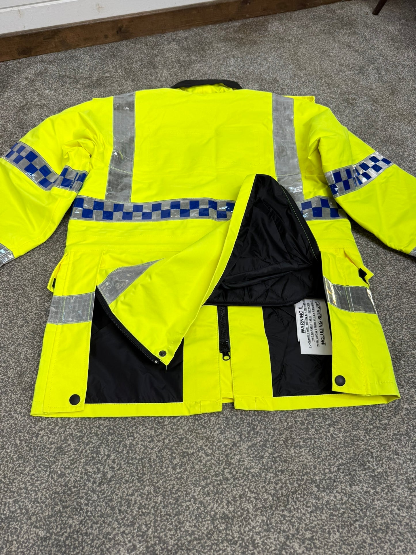 Ex Police Hi-Vis Waterproof Jacket Model 9 Quilted Liner Horse Riding Security Outdoor With Klickfast