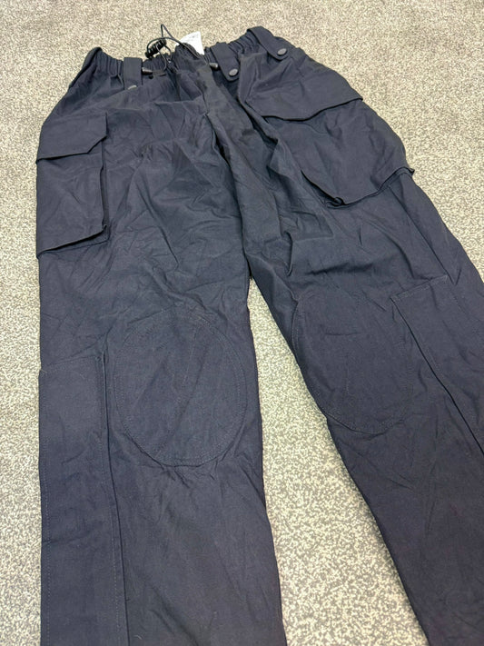 Ex Police Black Waterproof Cargo Trousers Security Hiking Walking - Small