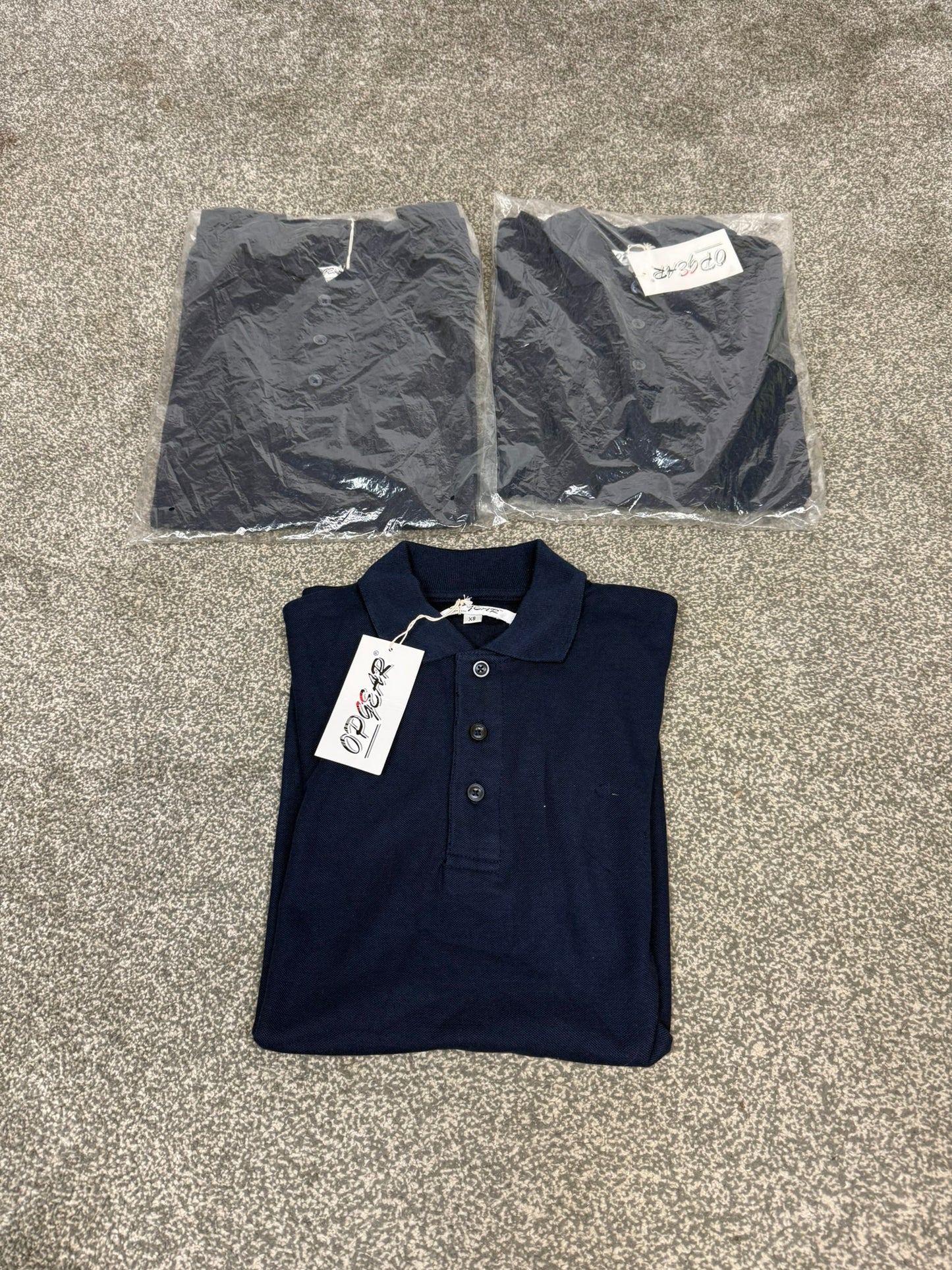 Op Gear Navy Blue Polo Shirts x3 T-Shirt Job Lot Bundle - X Small