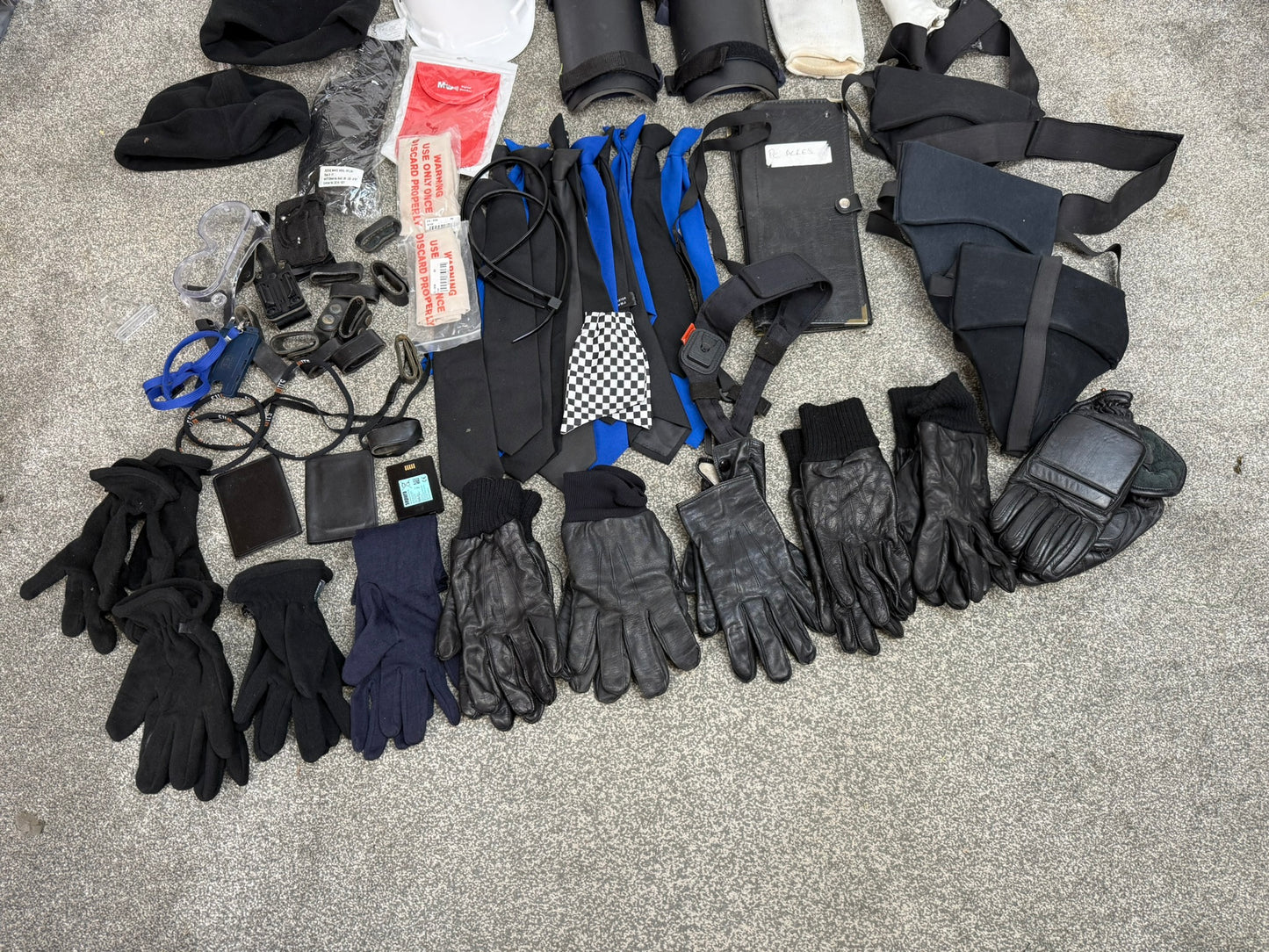 Ex Police Accessory Job Lot Riot Guards Ties Gloves Security Lot