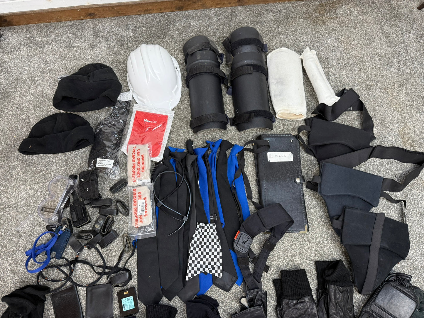 Ex Police Accessory Job Lot Riot Guards Ties Gloves Security Lot