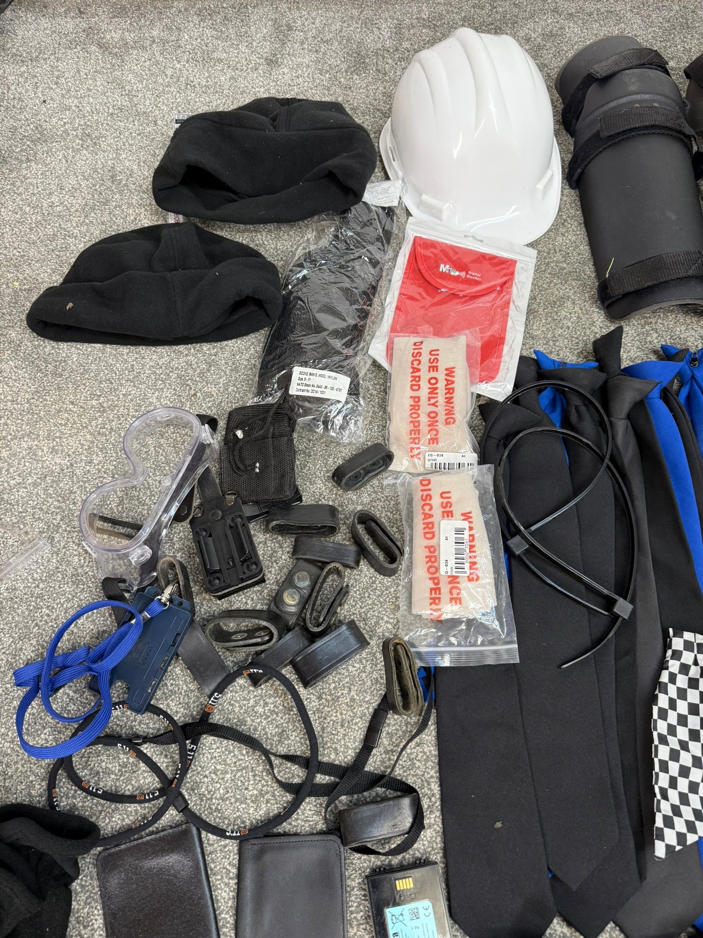 Ex Police Accessory Job Lot Riot Guards Ties Gloves Security Lot