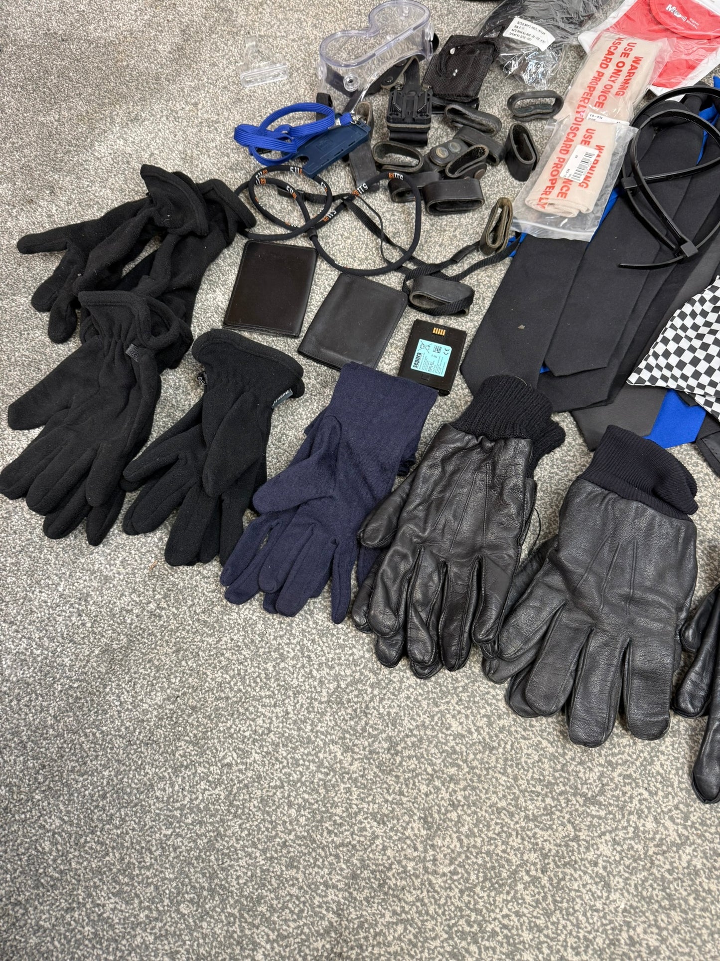 Ex Police Accessory Job Lot Riot Guards Ties Gloves Security Lot
