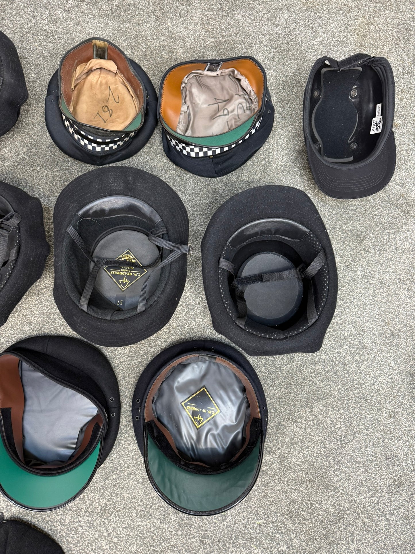 13x Ex Police Peak Cap Bowler Hat Beret Job Lot Theatre Headwear Uniform Film Prop Lot