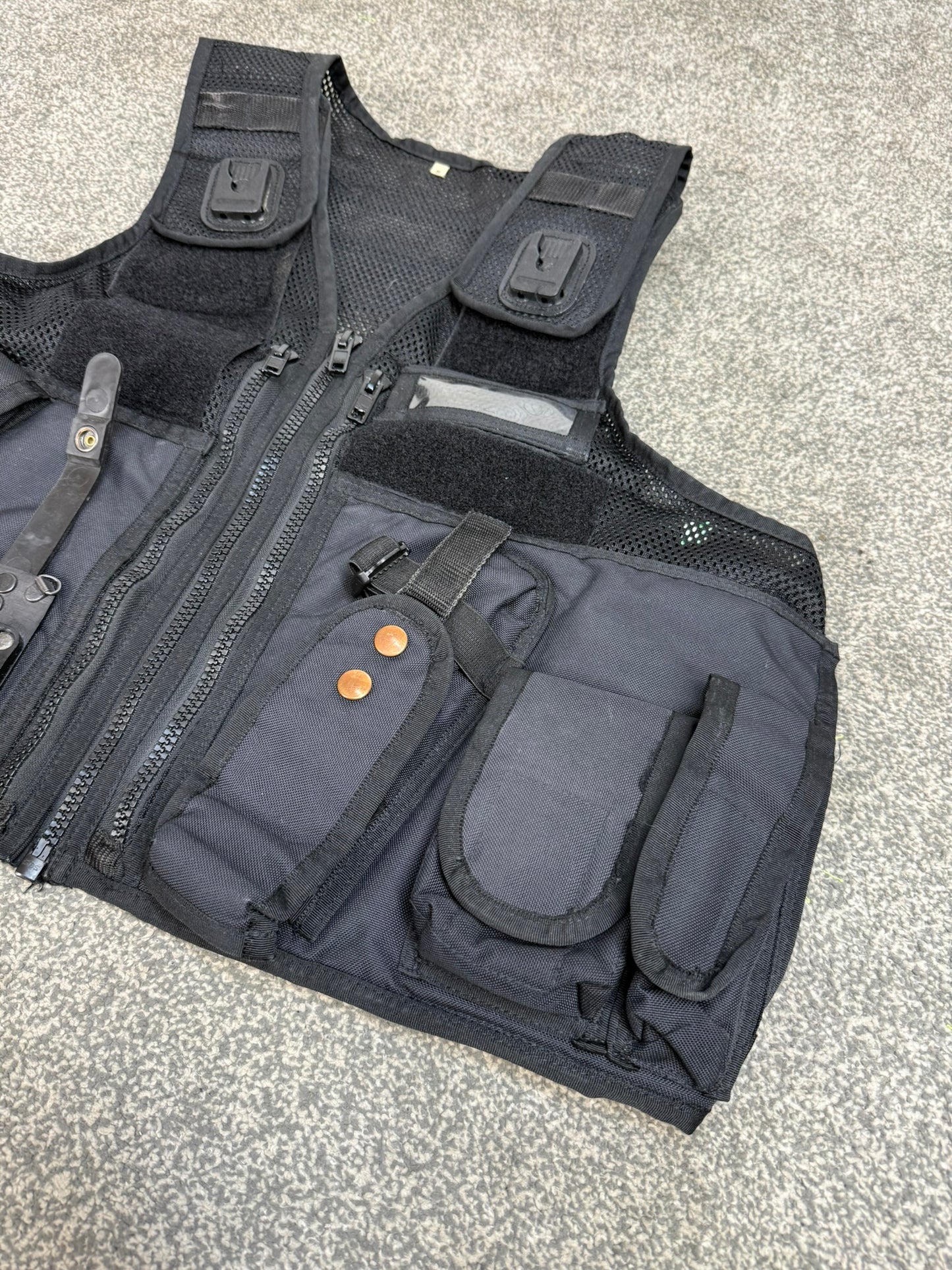 Ex Police Black Arktis Tactical Utility Vest & Pouches Security Airsoft - Small