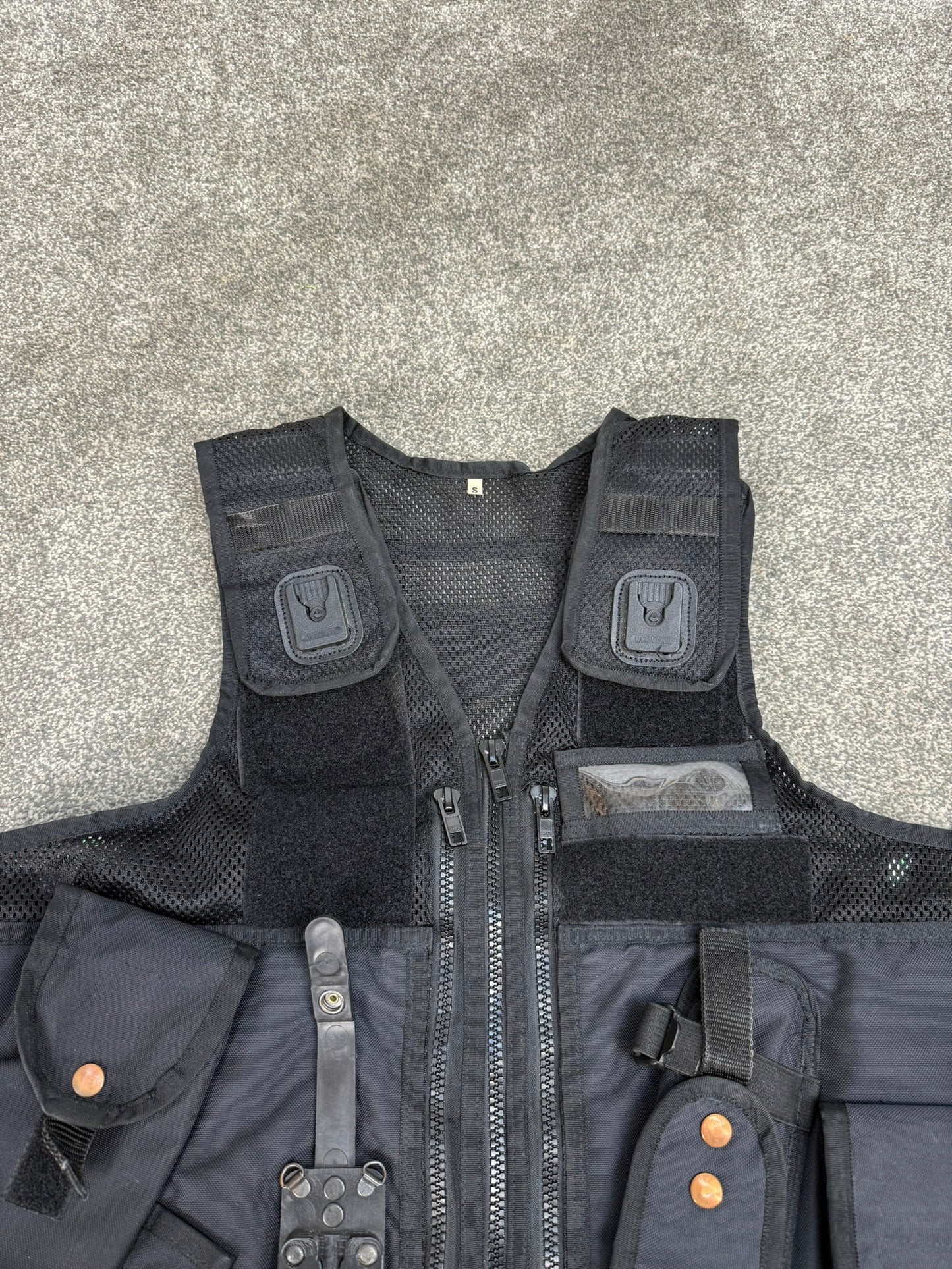 Ex Police Black Arktis Tactical Utility Vest & Pouches Security Airsoft - Small