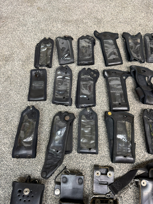 Ex Police Tetra Sepura Radio Pouch & Earpiece JOB LOT Film TV Prop Security