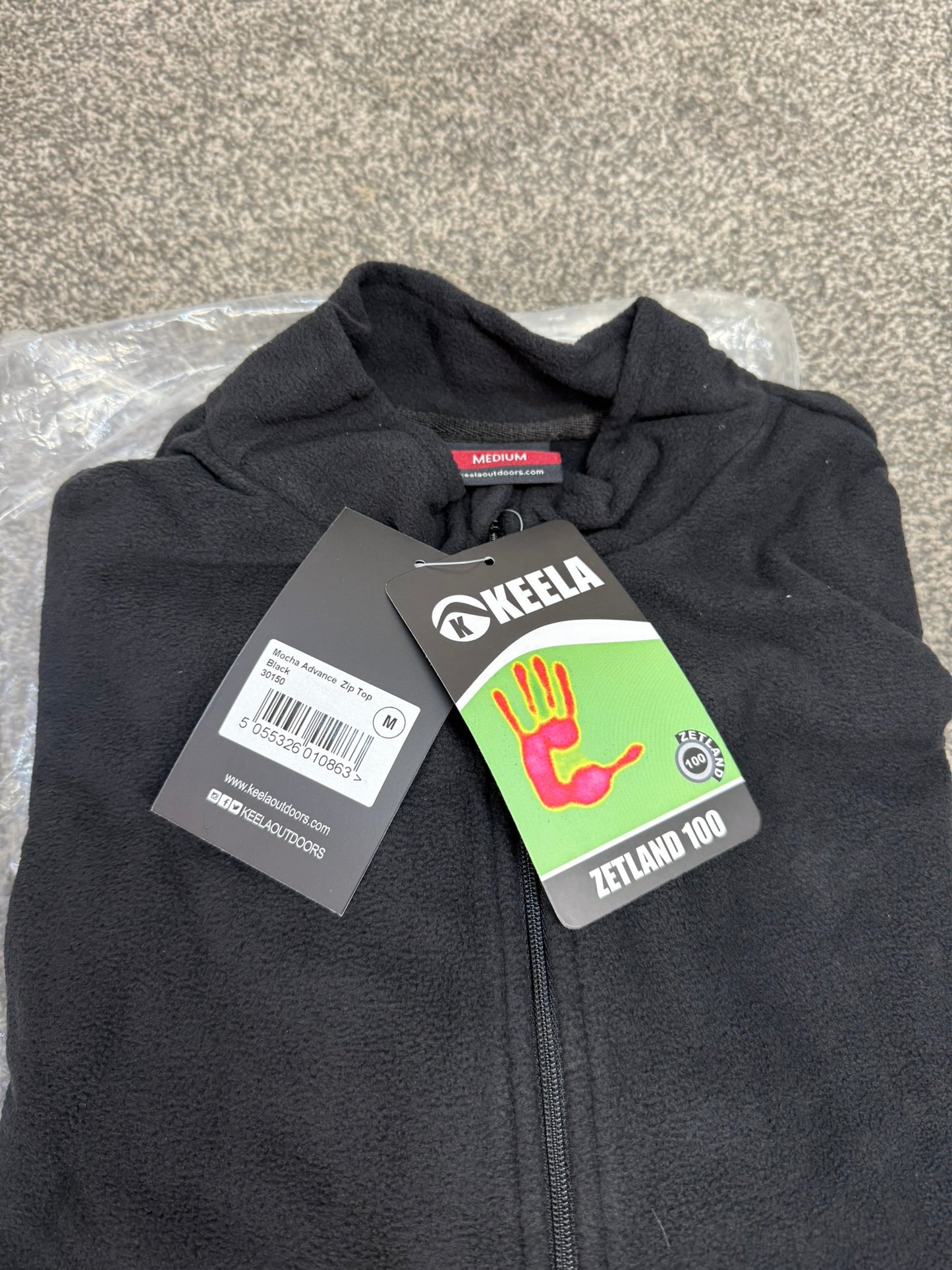 2x NEW Ex Police Keela Mocha Black Micro Fleece - MEDIUM Lightweight Hiking Top