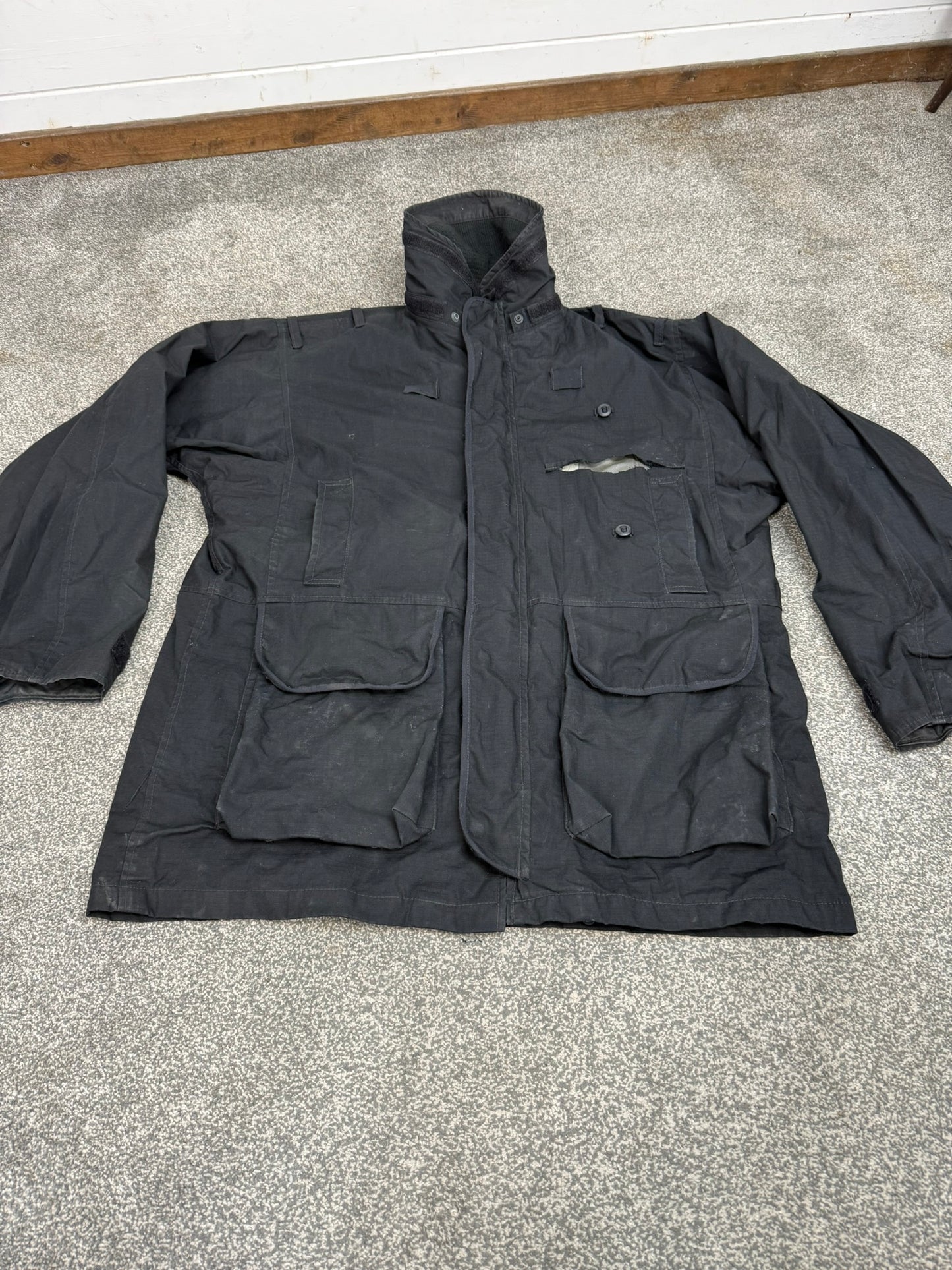 Ex Police Arktis Black Jacket Coat Security Smock Large - Damaged