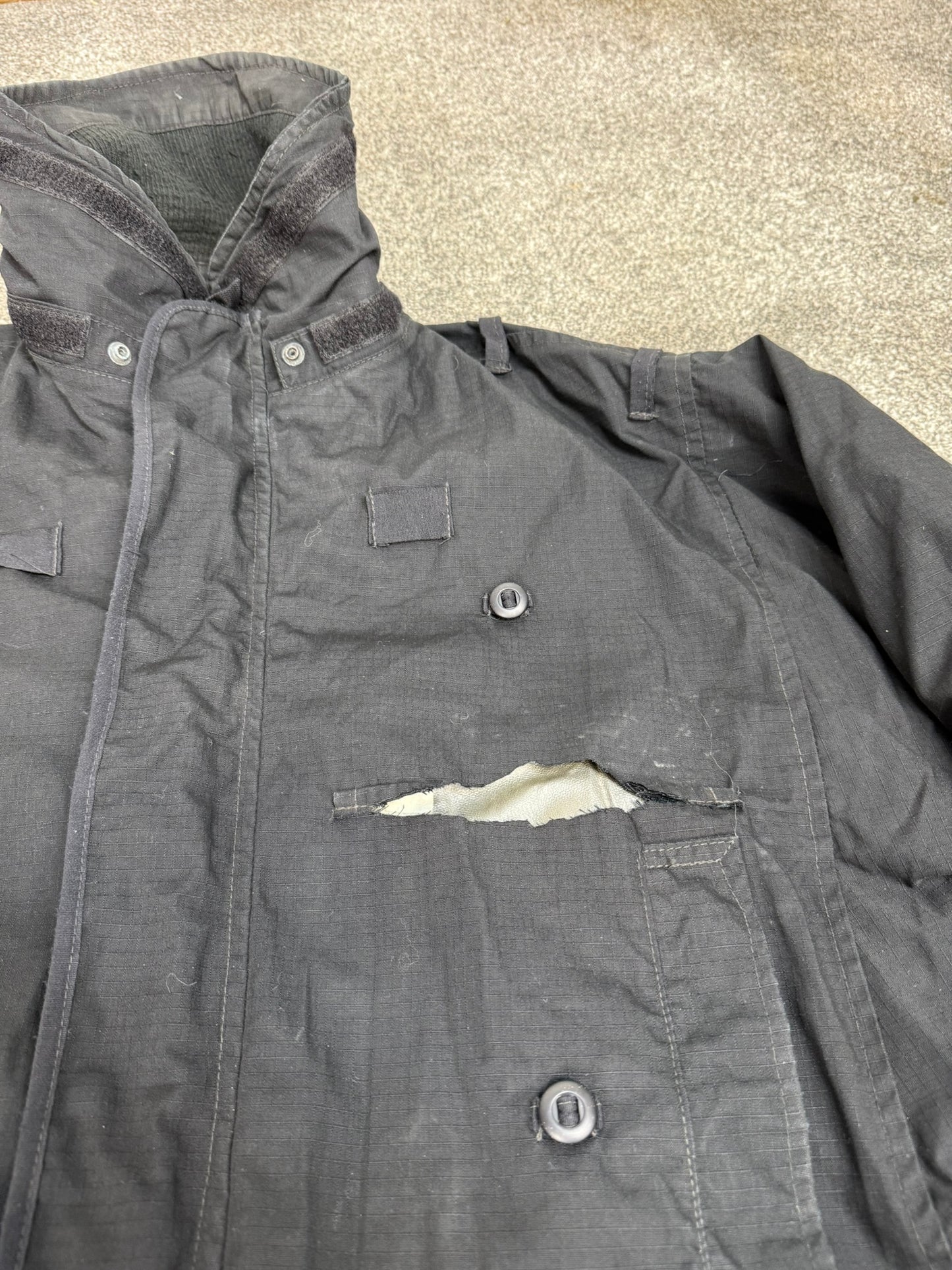 Ex Police Arktis Black Jacket Coat Security Smock Large - Damaged