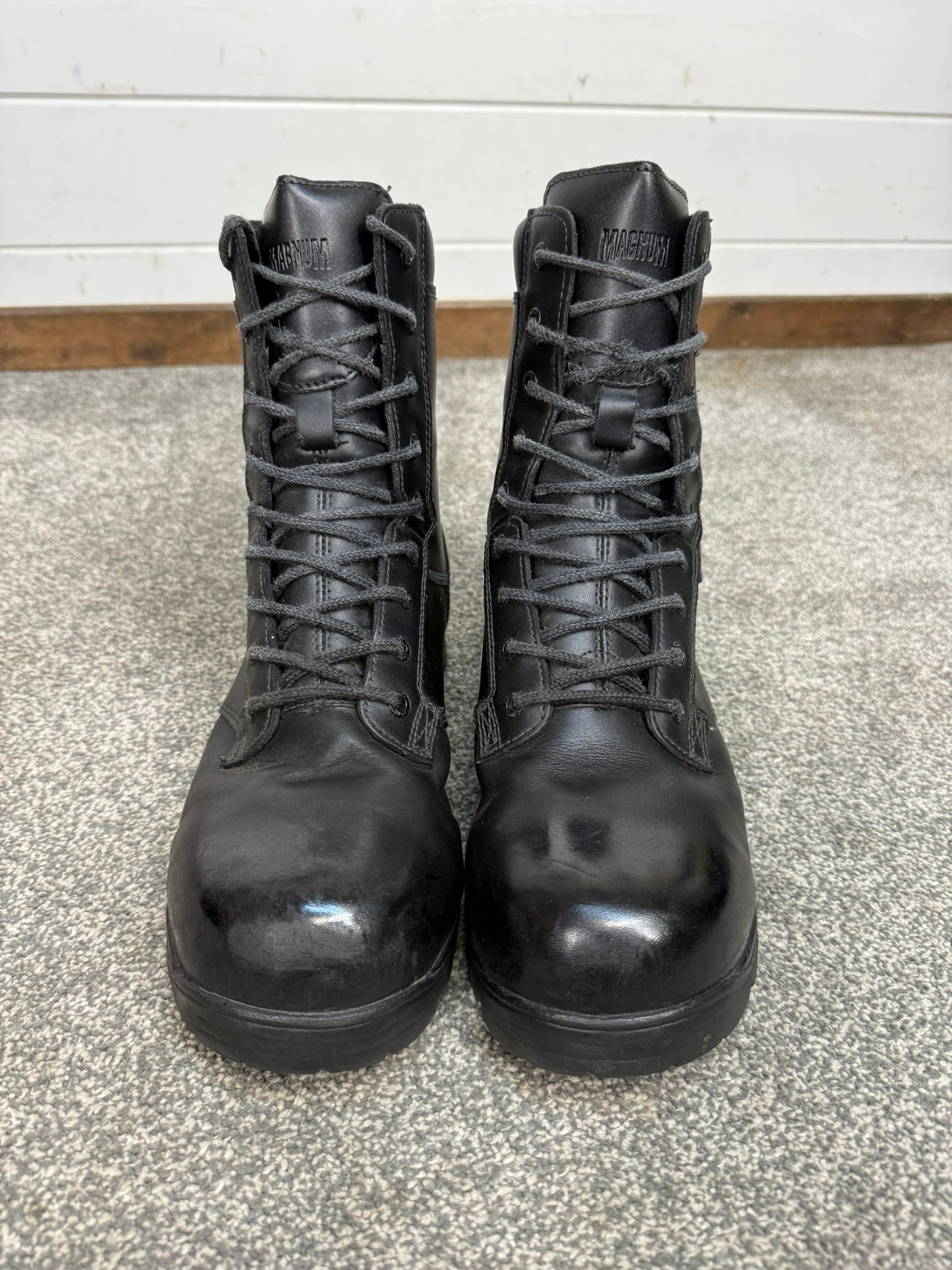 Ex Police Magnum Elite Shield Met Combat Boots Black Leather UK 9.5 Security Work