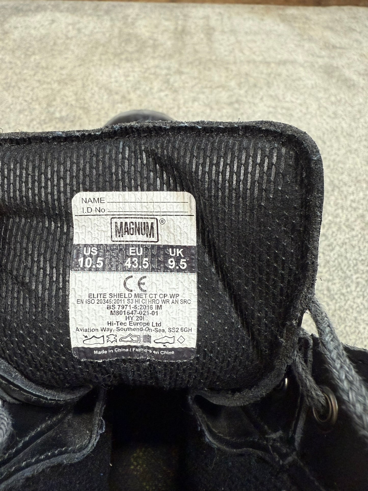 Ex Police Magnum Elite Shield Met Combat Boots Black Leather UK 9.5 Security Work