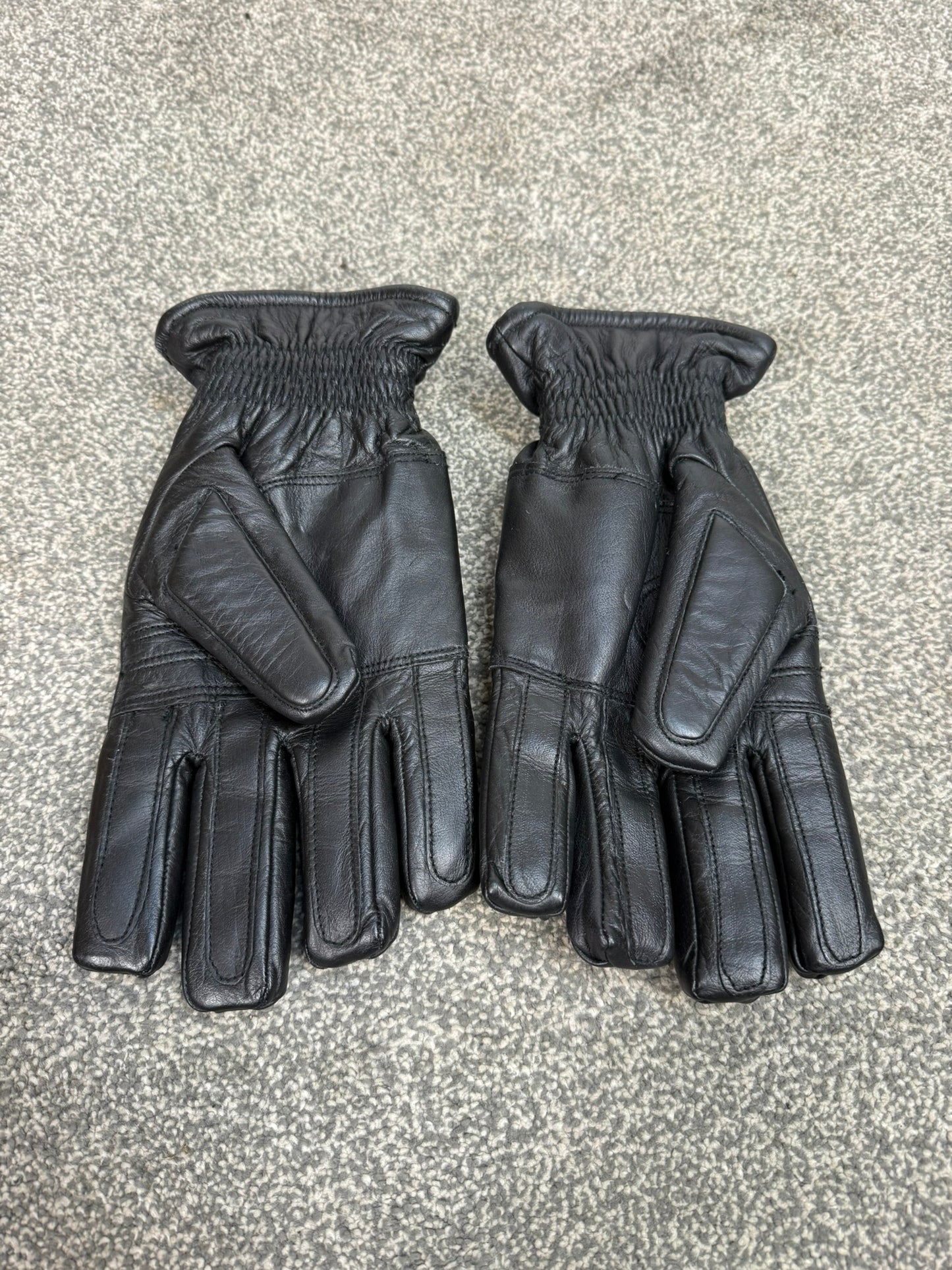 Ex Police Leather Riot Padded Gloves LARGE - VGC Motorcycle Paintball Airsoft