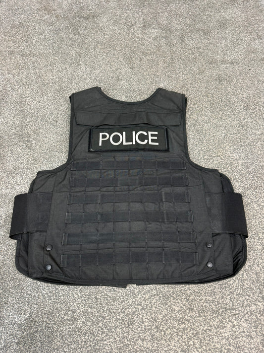 Ex Police Mehler MOLLE Body Armour Stab Vest Cover Black Security Airsoft