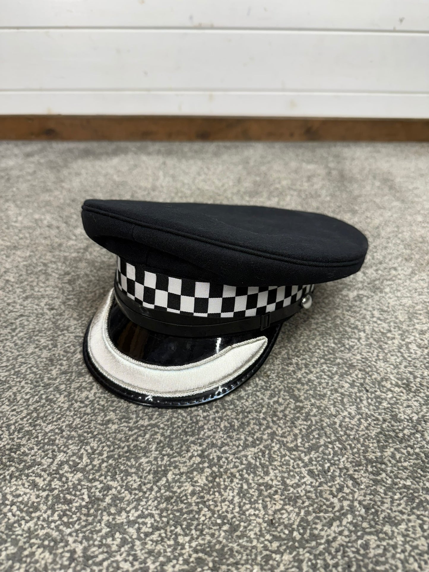 Ex Police Chief Superintendent Peak Cap 59cm Silver Banded Film TV Collector
