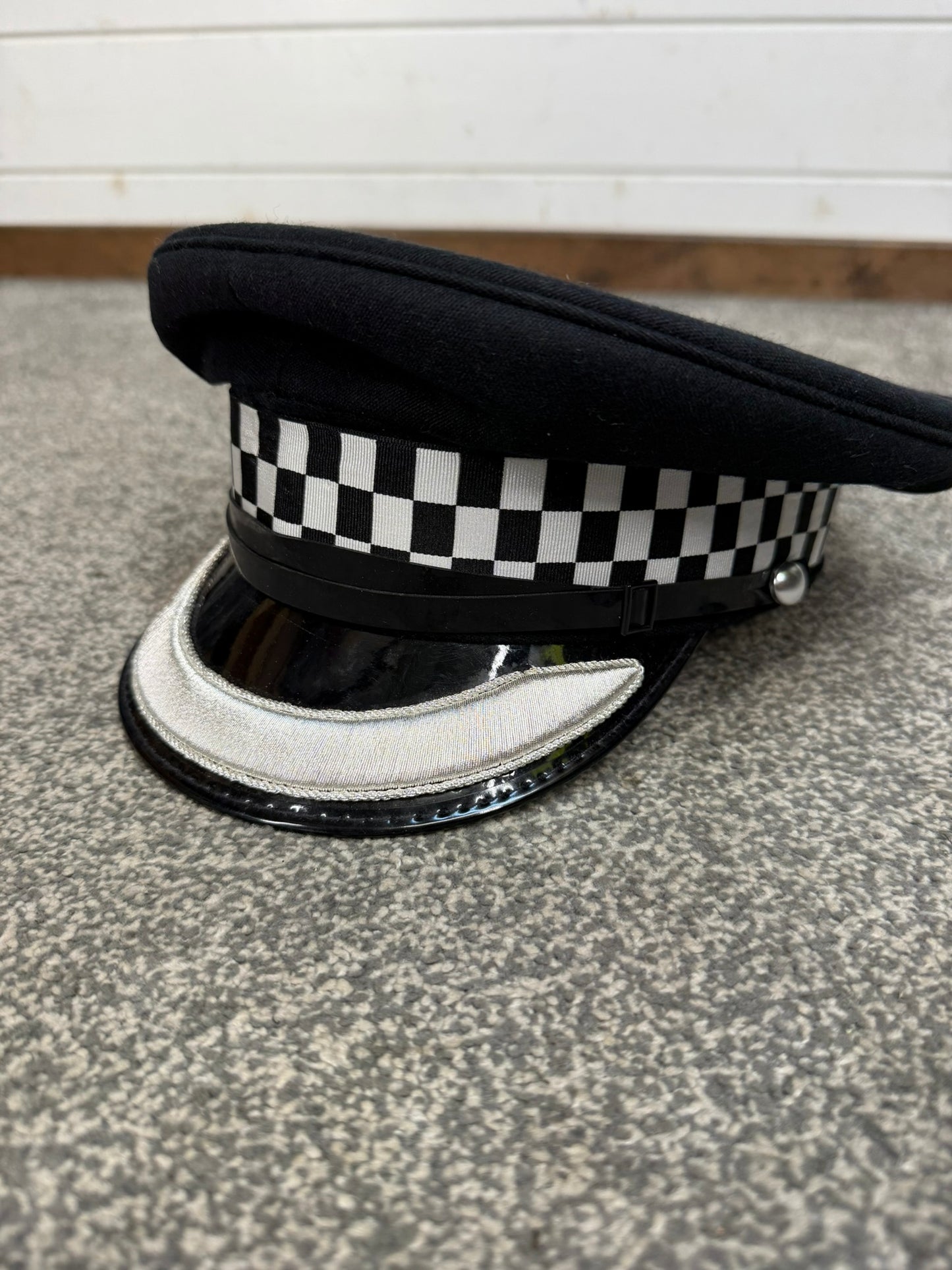 Ex Police Chief Superintendent Peak Cap 59cm Silver Banded Film TV Collector