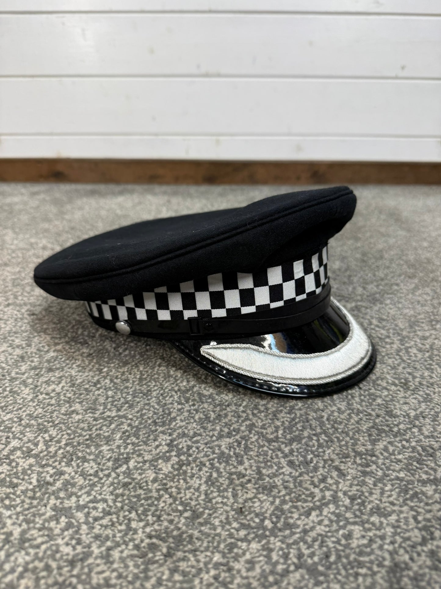 Ex Police Chief Superintendent Peak Cap 59cm Silver Banded Film TV Collector