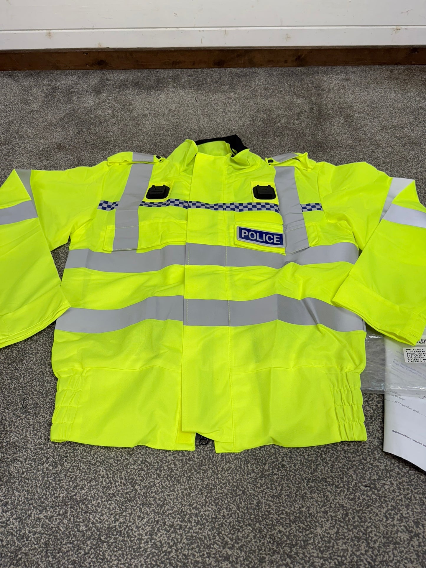 NEW Ex Police Hi-Vis Lightweight Blouson Bomber Jacket With Badge MEDIUM Film TV Uniform Collector Display
