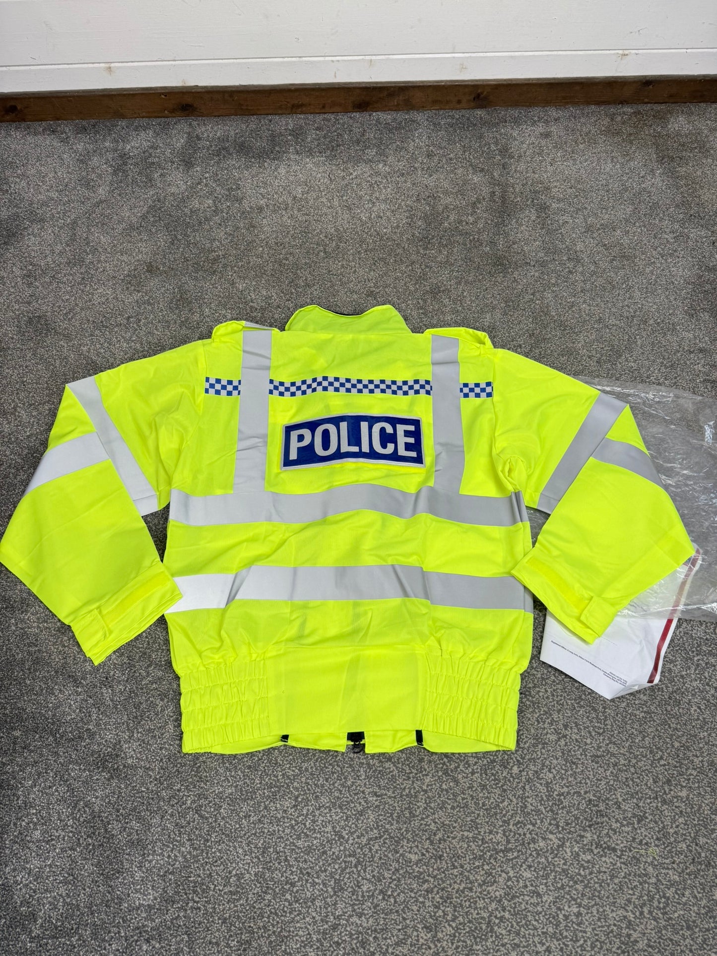 NEW Ex Police Hi-Vis Lightweight Blouson Bomber Jacket With Badge MEDIUM Film TV Uniform Collector Display
