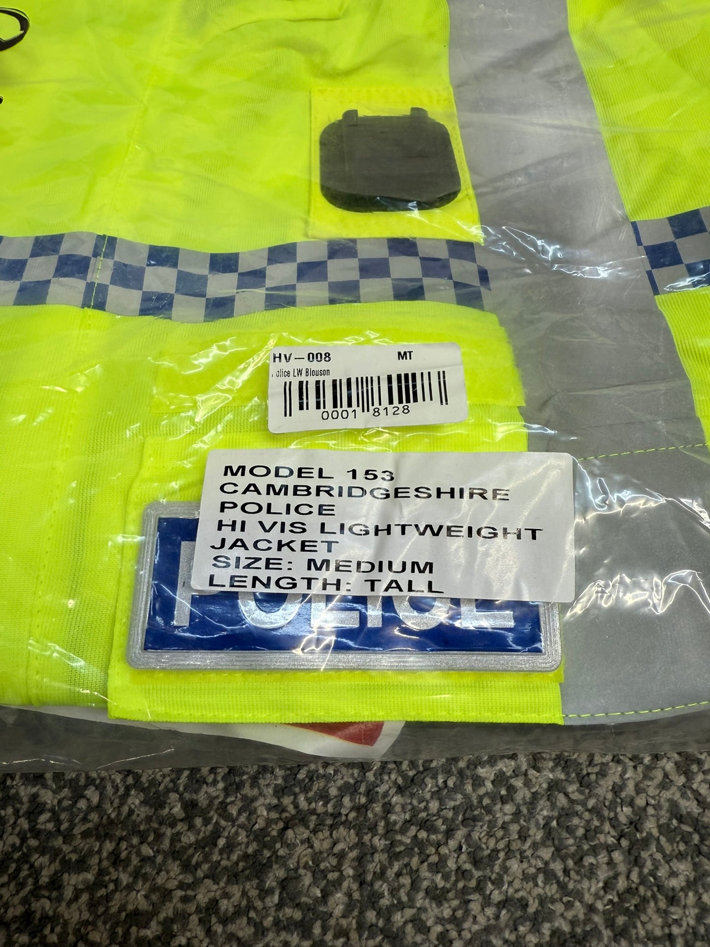 NEW Ex Police Hi-Vis Lightweight Blouson Bomber Jacket With Badge MEDIUM Film TV Uniform Collector Display