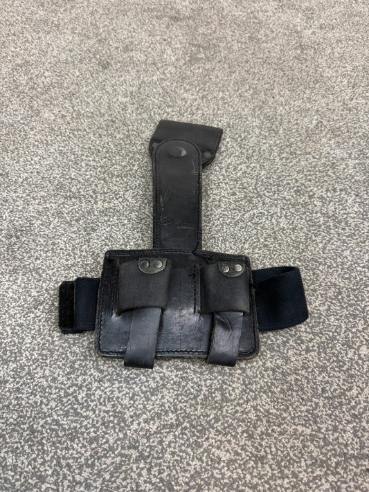 Ex Police Leather Double Mag Ammo Pouch Drop Leg Belt Attachment