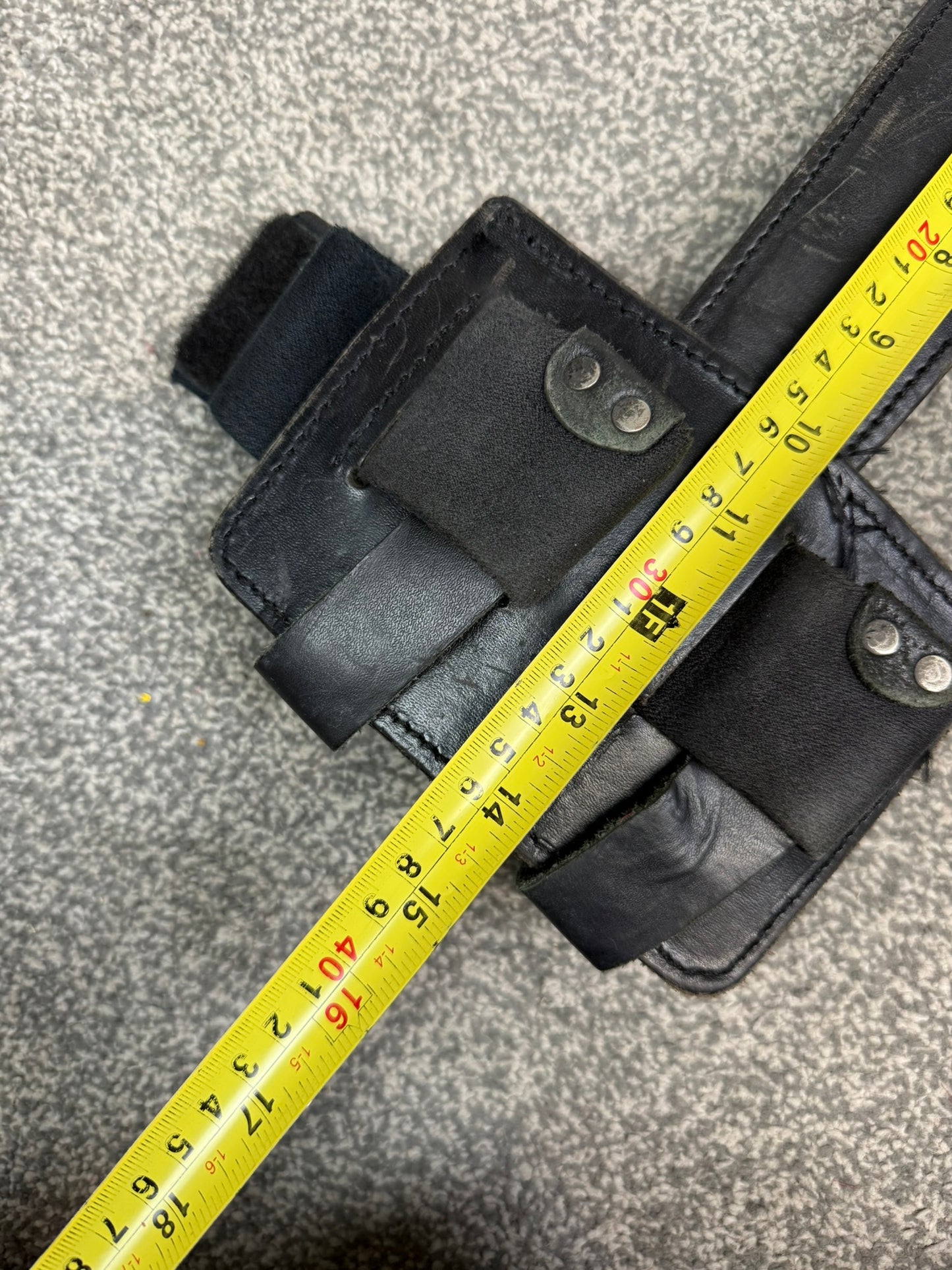 Ex Police Leather Double Mag Ammo Pouch Drop Leg Belt Attachment