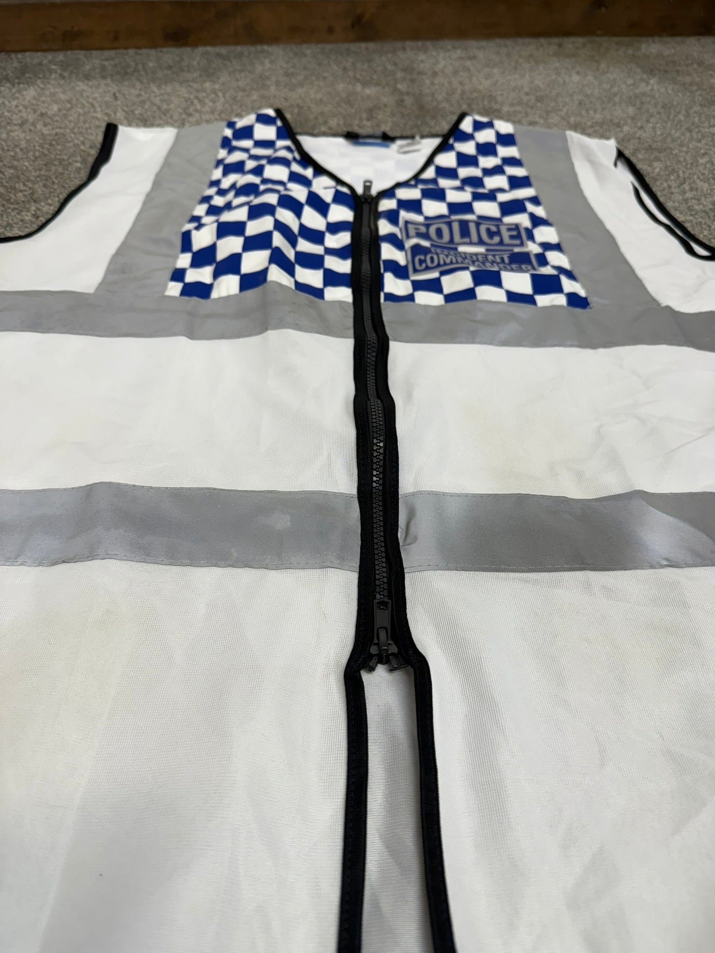 Ex Police Incident Commander White Vest Tabard XL Film TV Collector Display