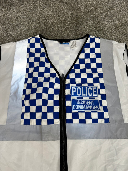 Ex Police Incident Commander White Vest Tabard XL Film TV Collector Display