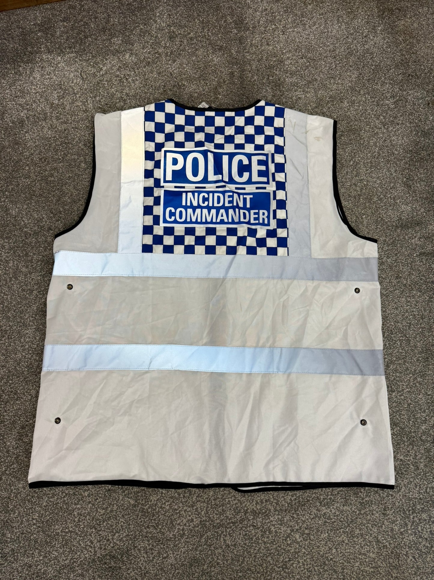 Ex Police Incident Commander White Vest Tabard XL Film TV Collector Display