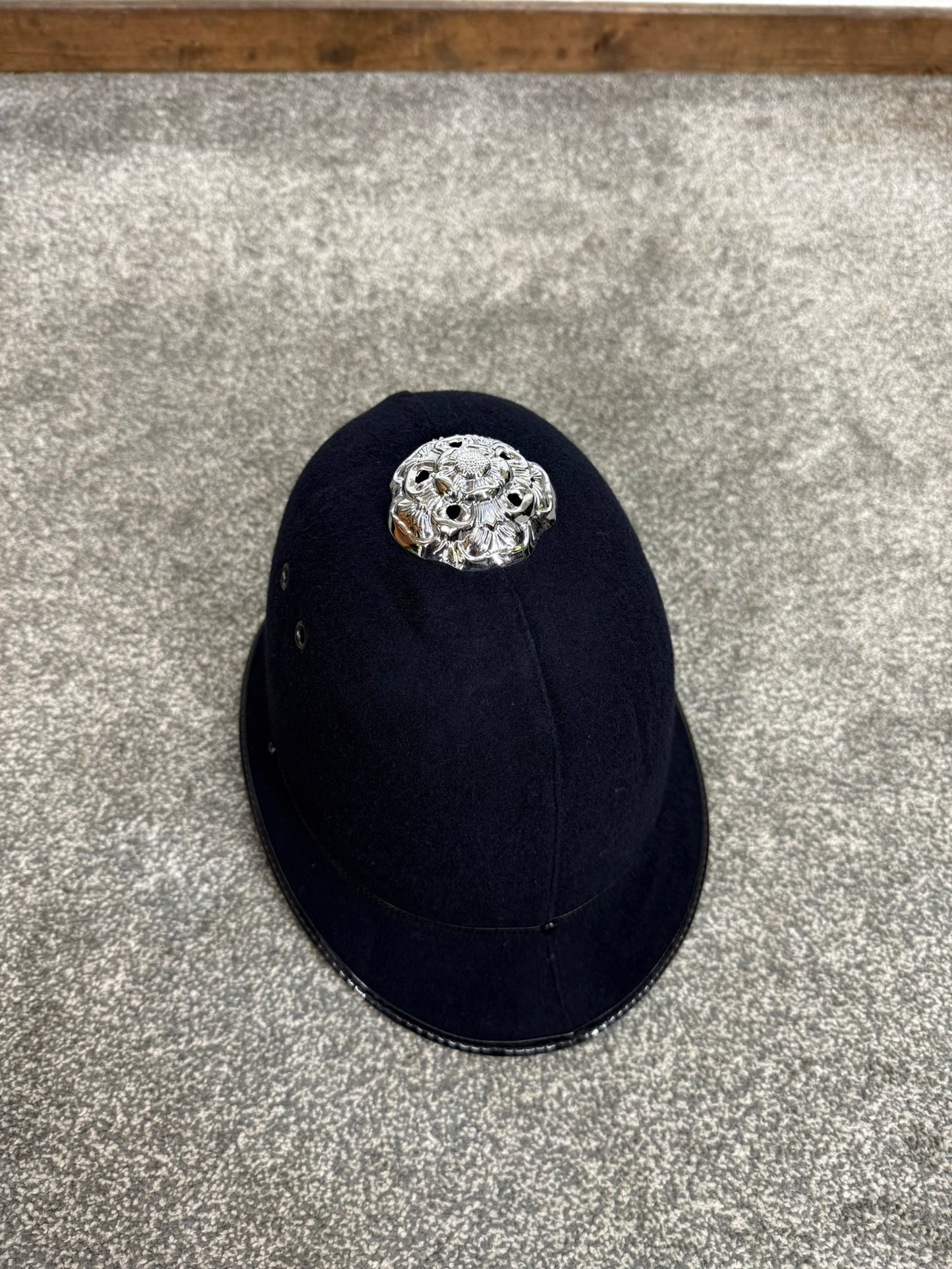 Ex Police Bobby Custodian Helmet Metropolitan Rose Top 59cm Fancy Dress Display