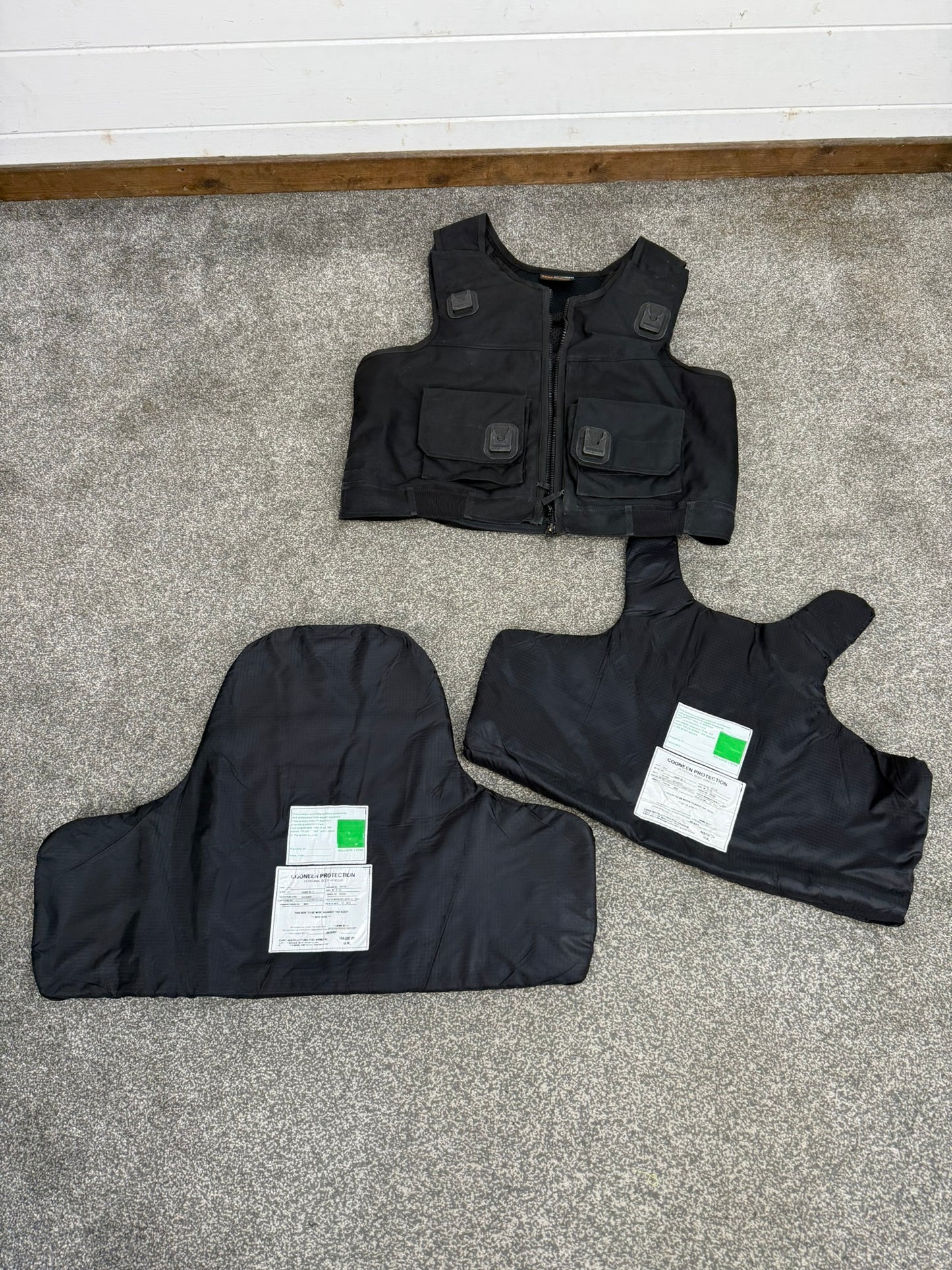 Ex Police Black Cooneen Body Armour Vest XL Anti Stab & Ballistic HG1A & KR1 Security