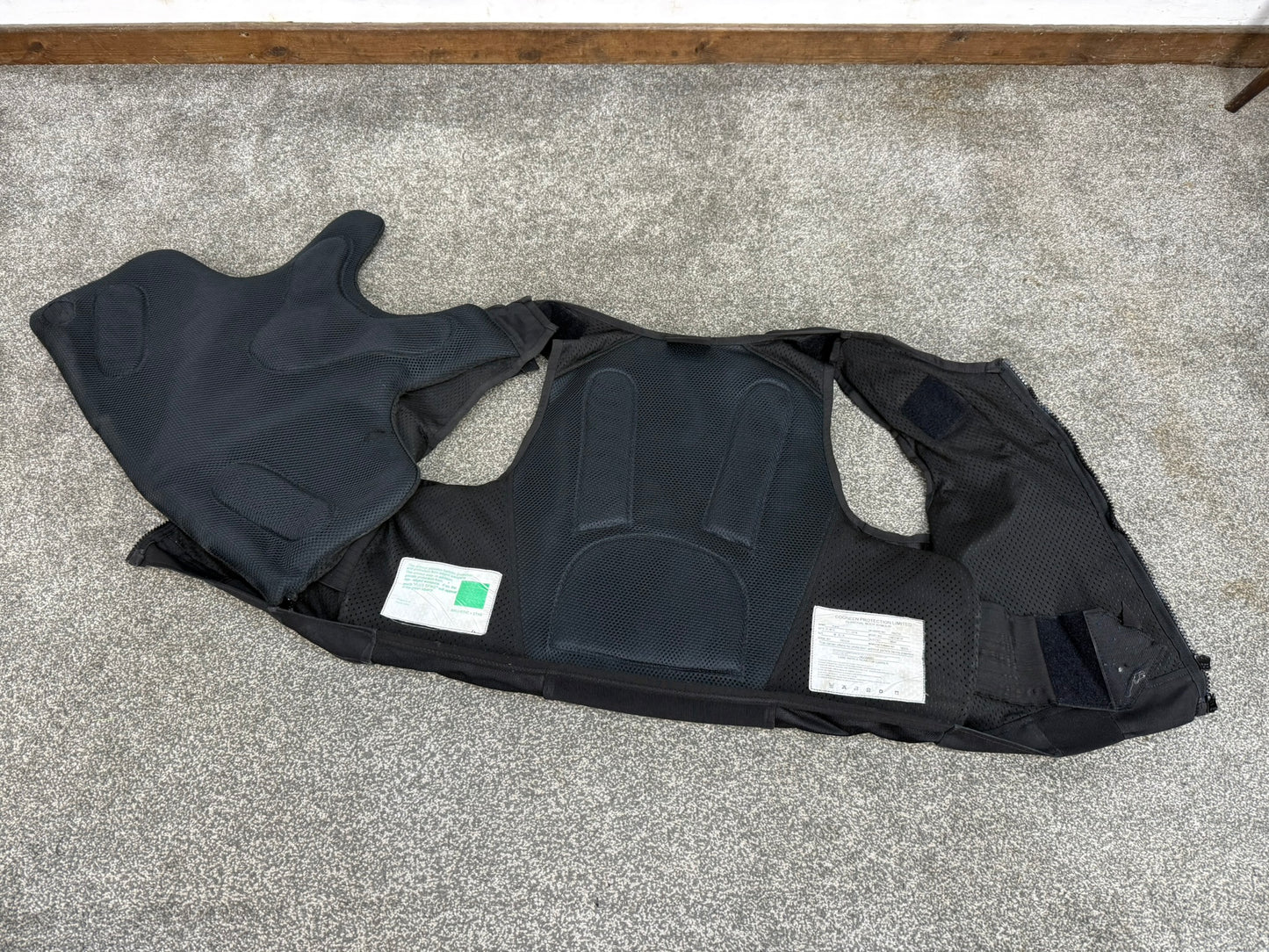 Ex Police Black Cooneen Body Armour Vest XL Anti Stab & Ballistic HG1A & KR1 Security