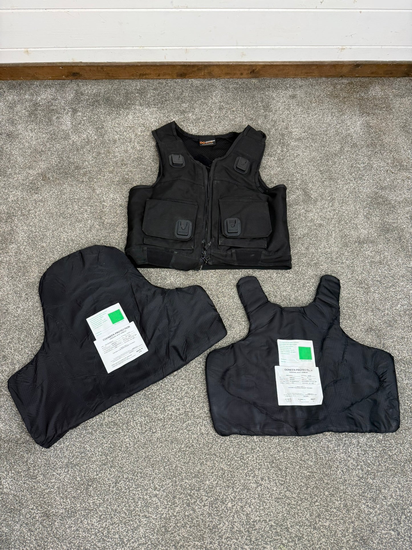 Ex Police Black Cooneen Body Armour Vest M-L Anti Stab & Ballistic HG1A & KR1 Security