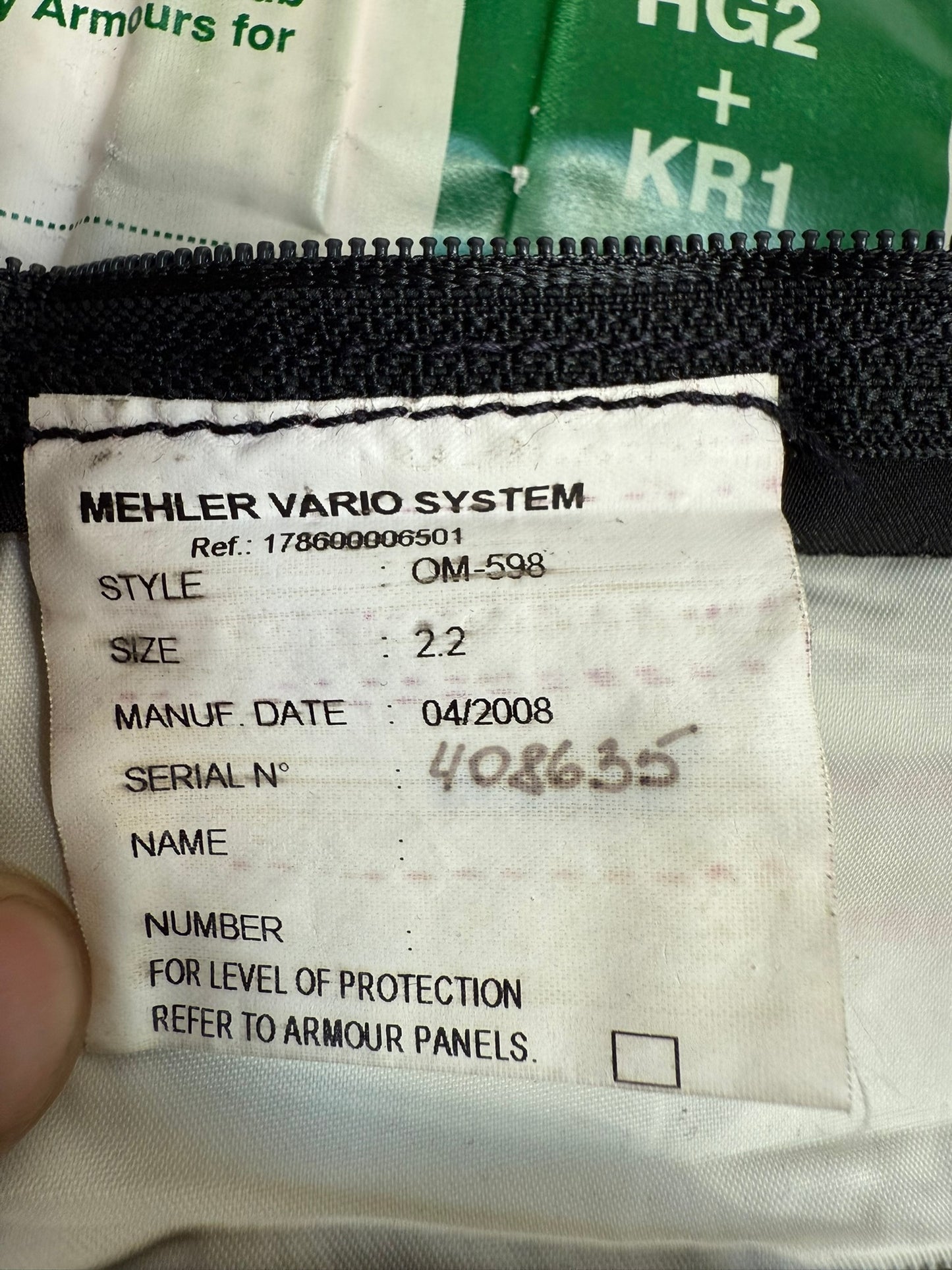 Ex Police Mehler Body Armour Vest Anti Stab & Ballistic HG2 / KR2 / SP2 MED Security