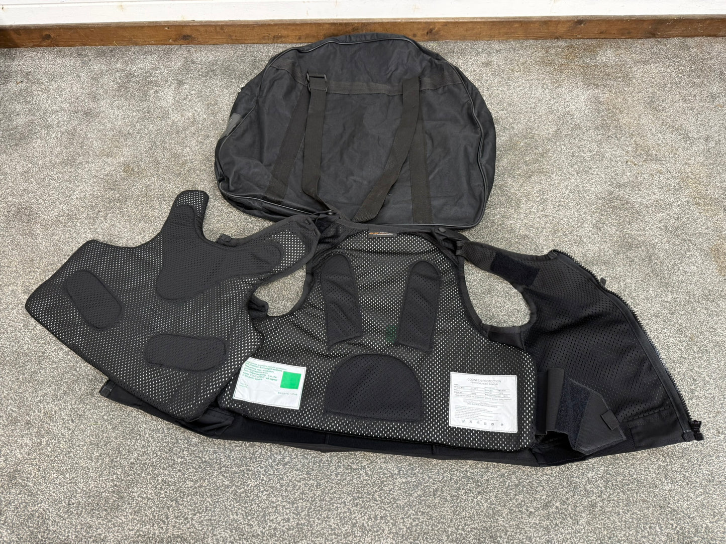 Ex Metropolitan Police Black Cooneen Body Armour Vest Anti Stab & Ballistic HG1A & KR1