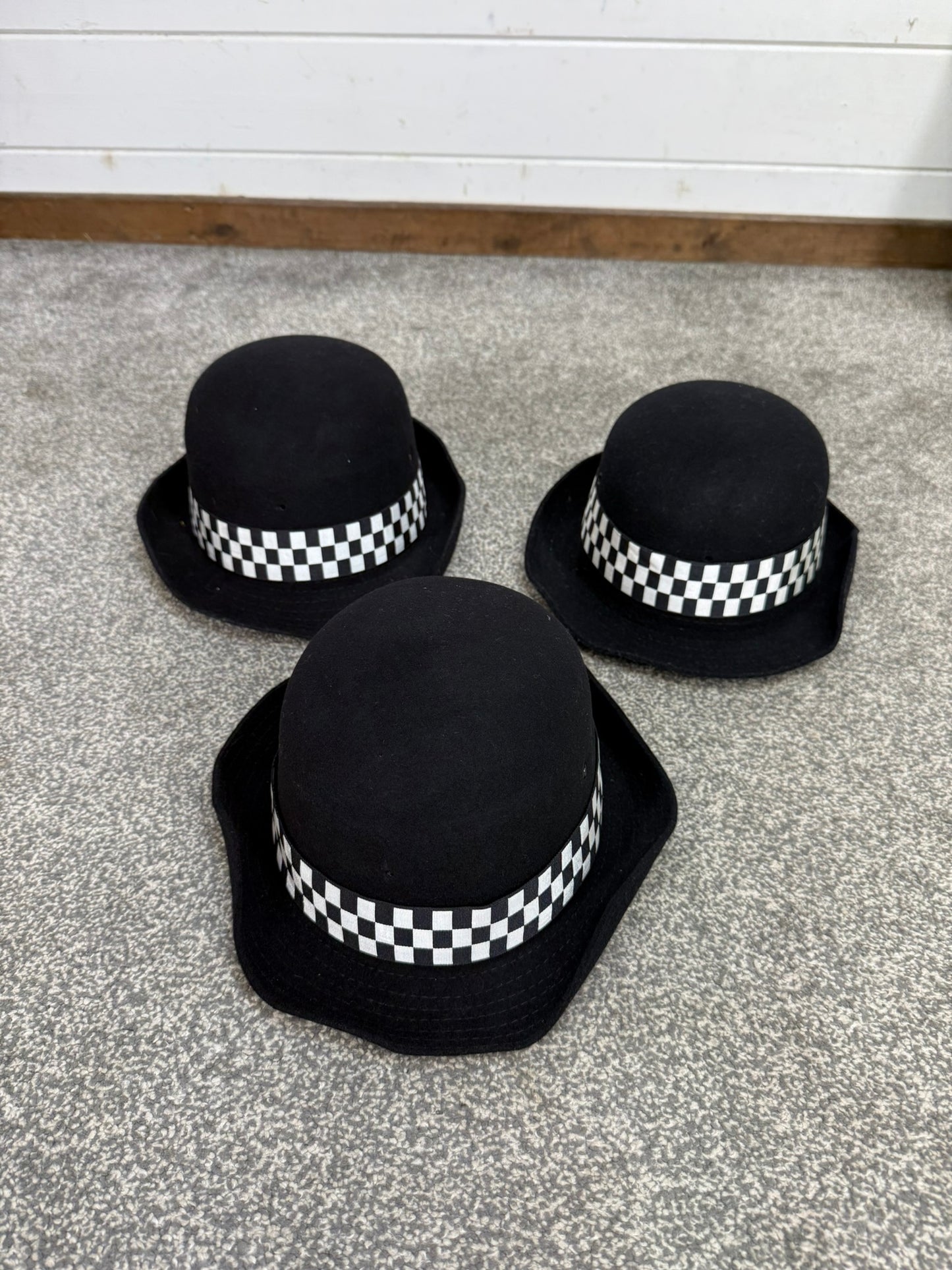 3x Ex Police WPC Bowler Hat Job Lot Good Conditions Film Fancy Dress