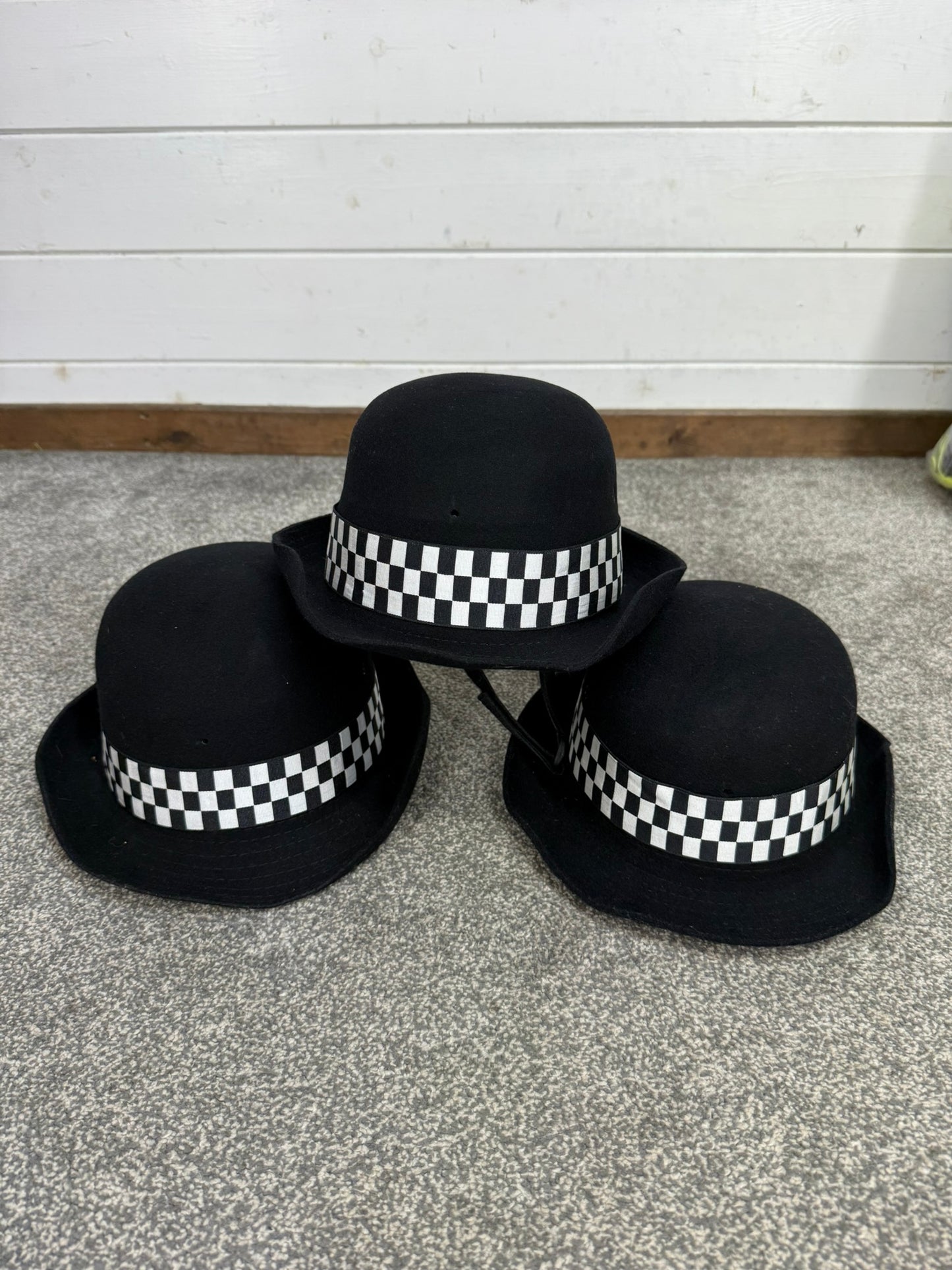 3x Ex Police WPC Bowler Hat Job Lot Good Conditions Film Fancy Dress