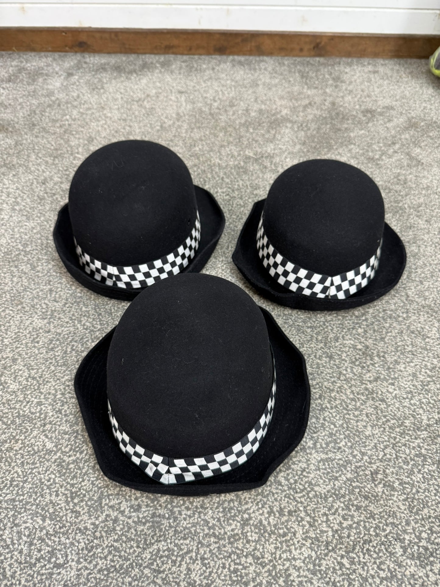 3x Ex Police WPC Bowler Hat Job Lot Good Conditions Film Fancy Dress