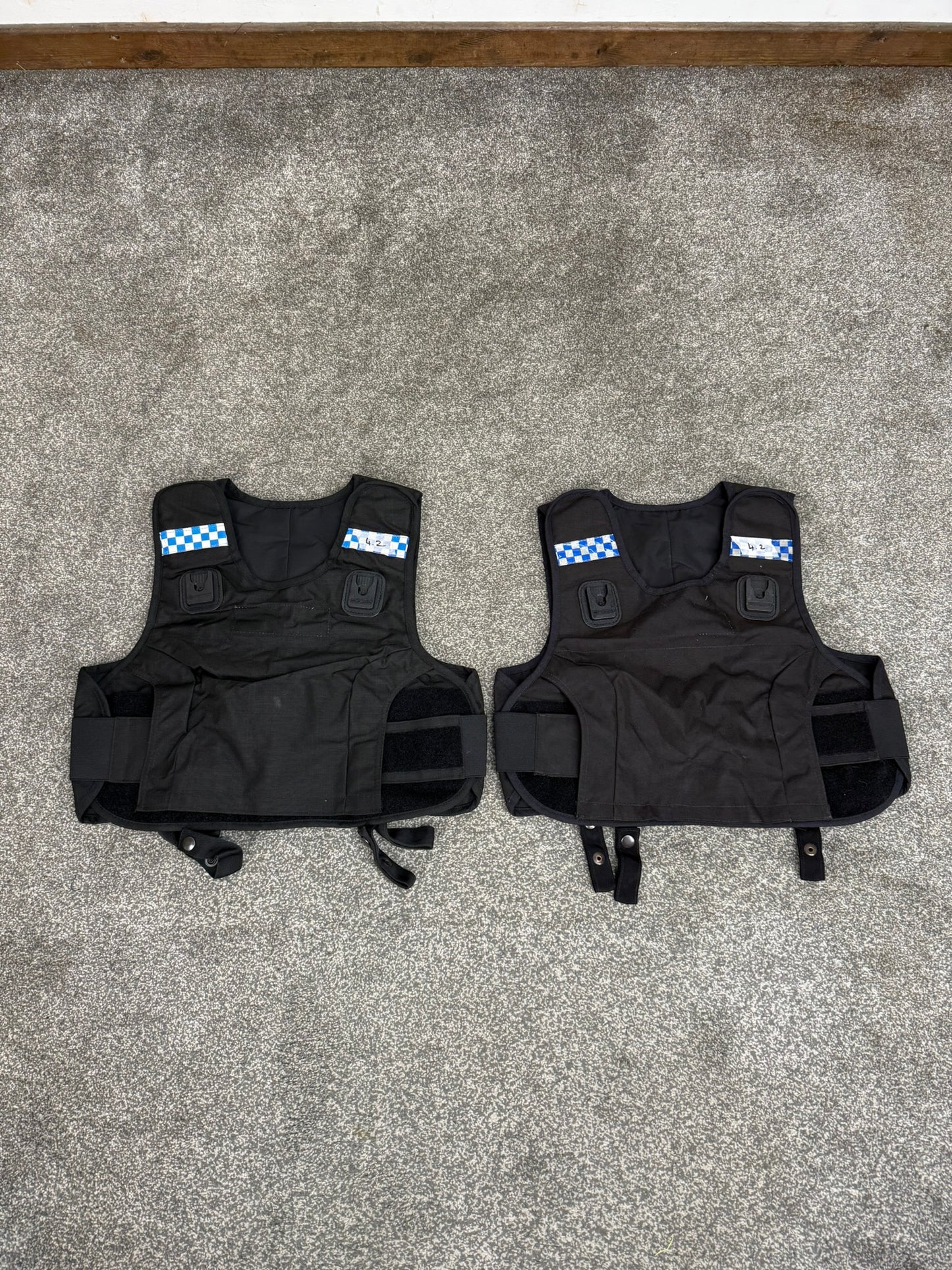 2x Ex Police Mehler Body Armour COVERS Small Female Black Vest Security Film Uniform